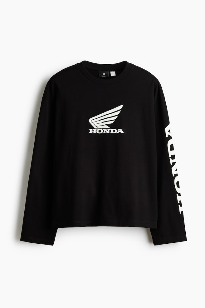 オーバーサイズフィット プリントトップス - ブラック／Honda - 1