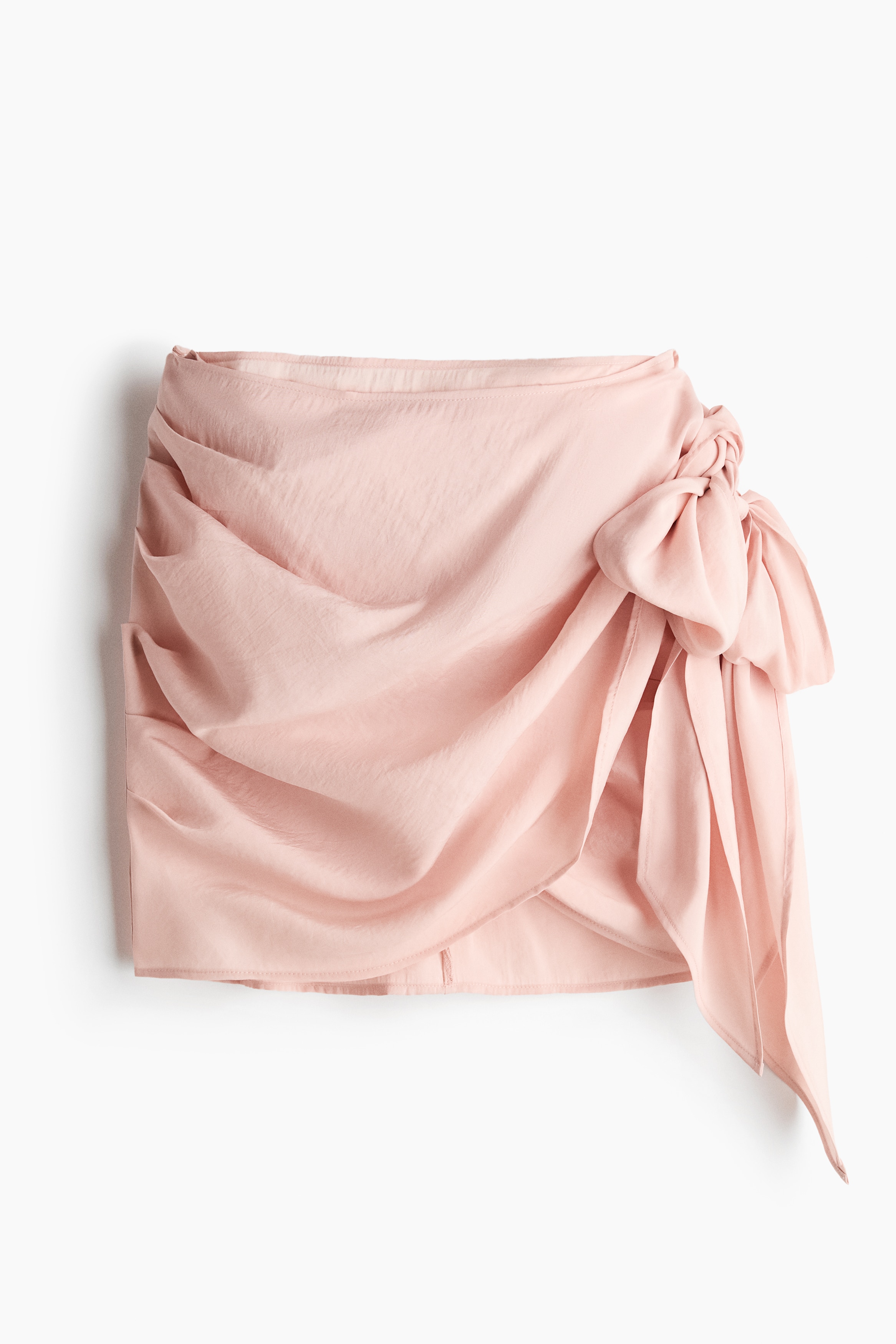 Draped Wrap Skirt-Light pink