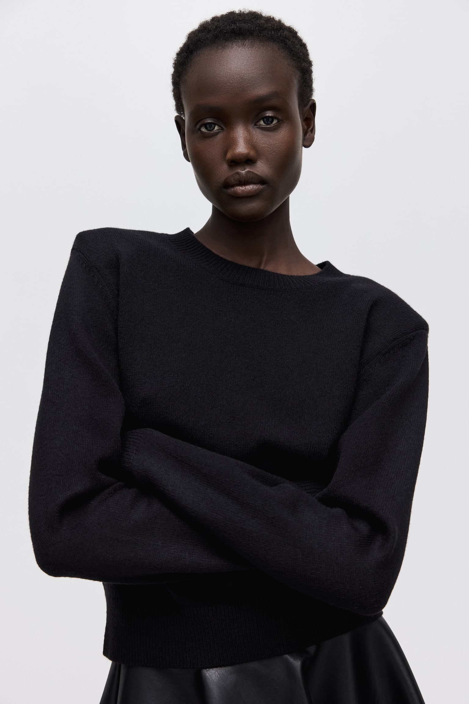 Женский свитер H&M Shoulder-Pad, цвет: Чёрный — фото 3