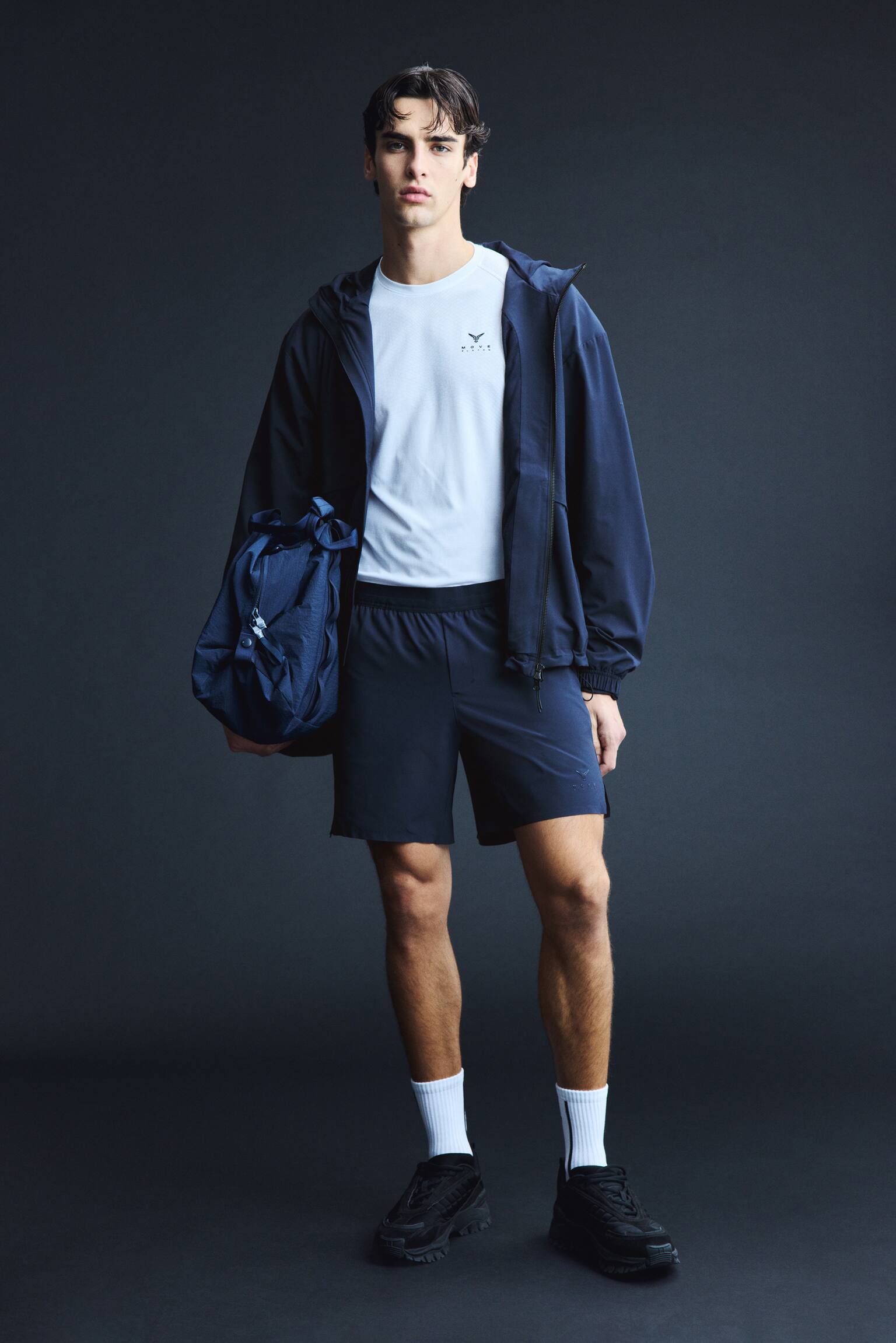 Mid-length sports shorts with DryMove™ - Navy blue/Move Zlatan - 7