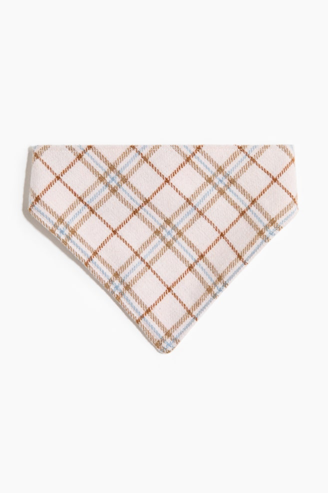 Dog Scarf - Pale pink/plaid/Dark gray/plaid - 1