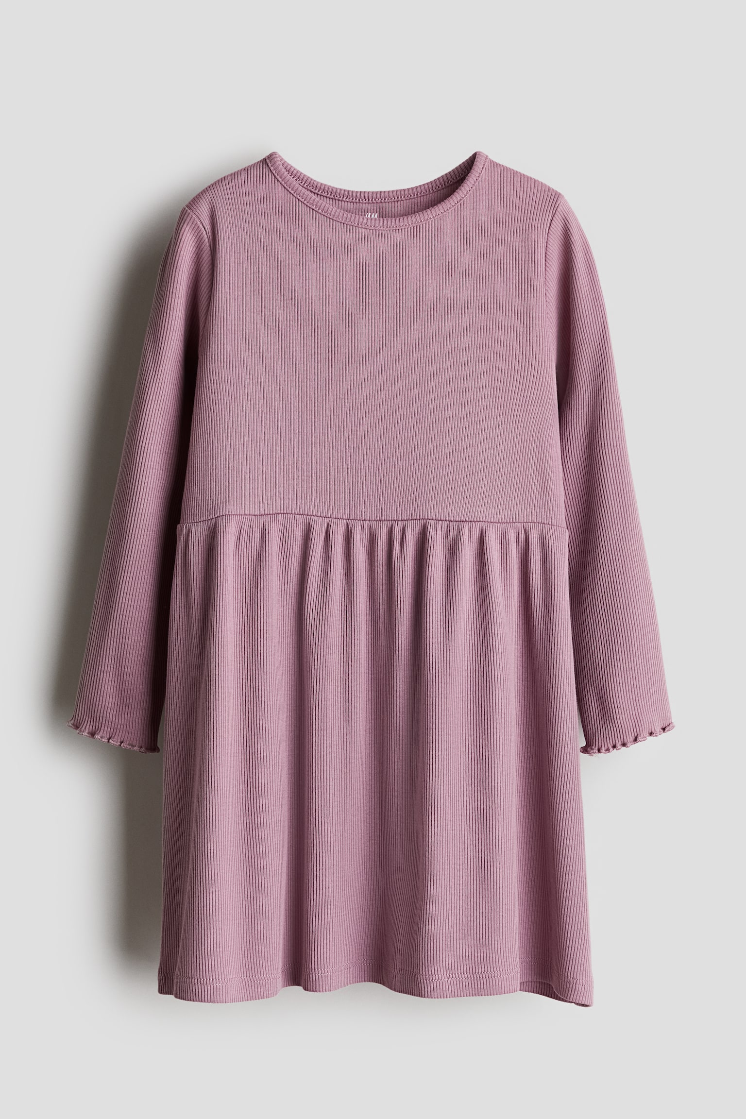 Ribbed jersey dress - Dusty pink/Red/Pink/Striped/Light beige/Hearts - 1