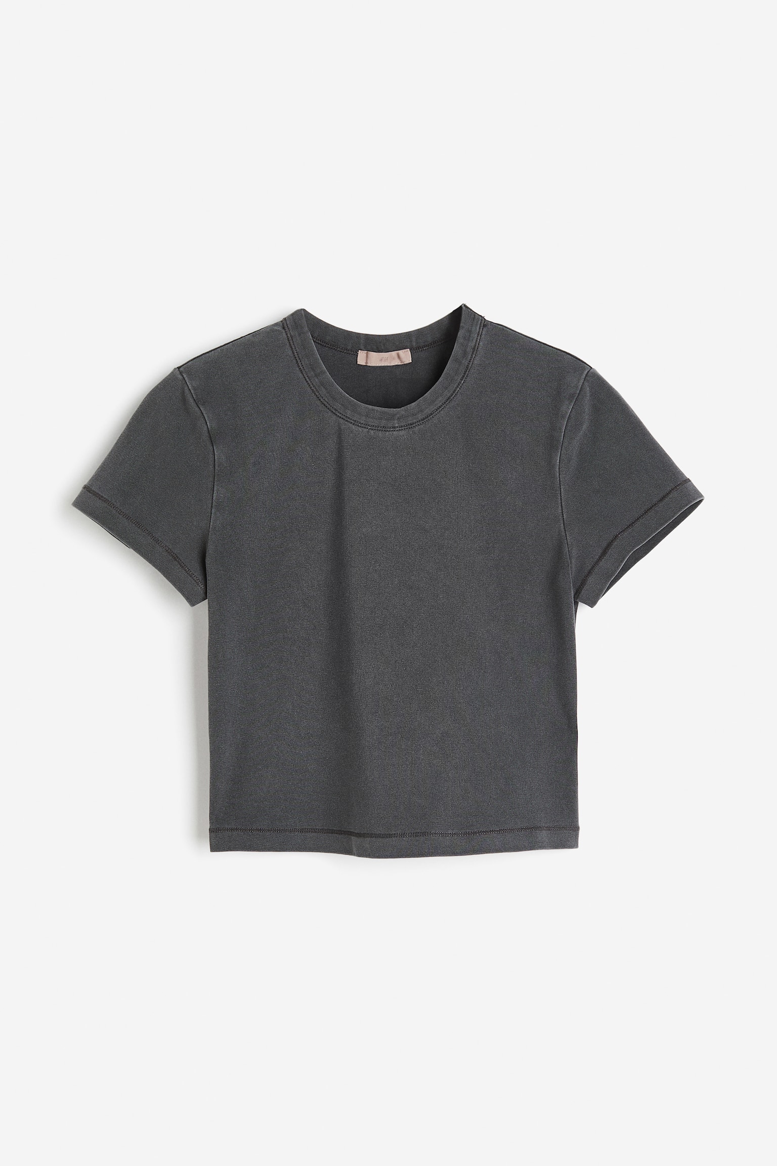 Washed-look loungewear T-shirt - Black/Grey marl - 1