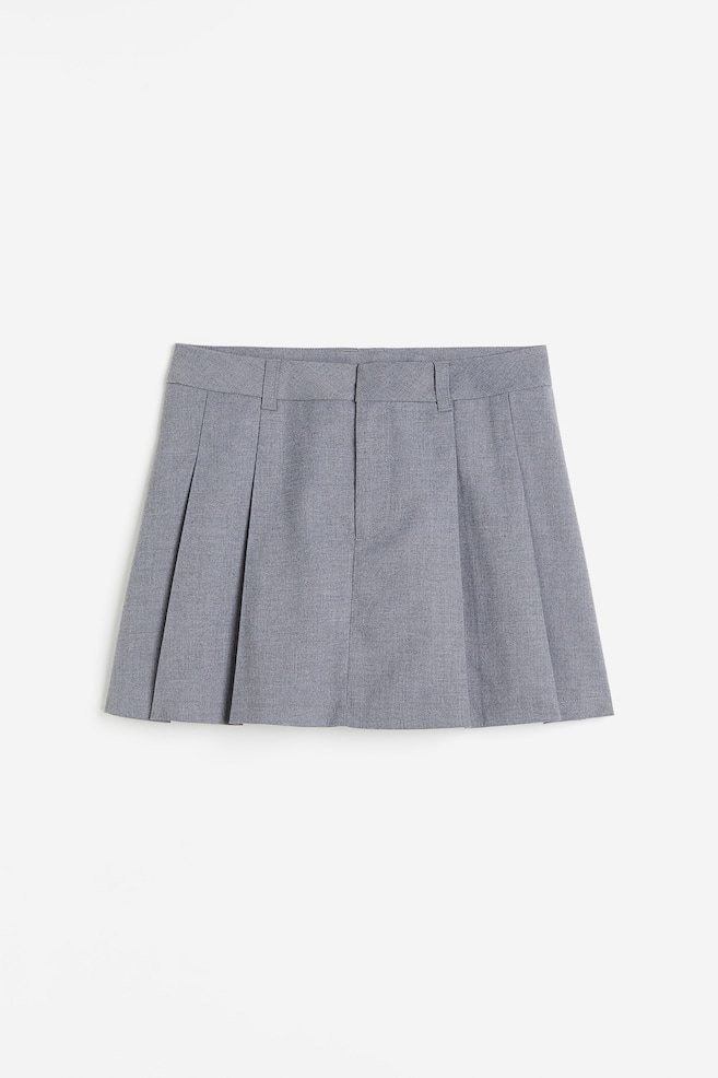 Pleated A-line skirt - Light grey marl/Black/Beige/Checked/Dark beige - 2