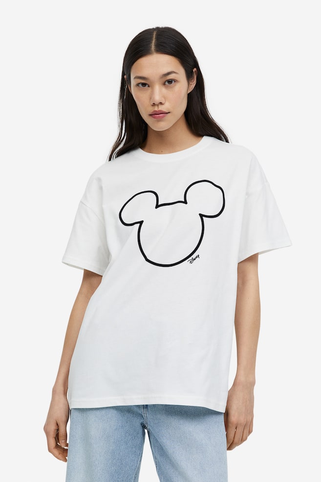 Oversized printed T-shirt - White/Mickey Mouse/Cream/NFL/Light grey marl/New York Jets/Red/Harvard University/dc/dc/dc/dc/dc/dc/dc/dc - 1