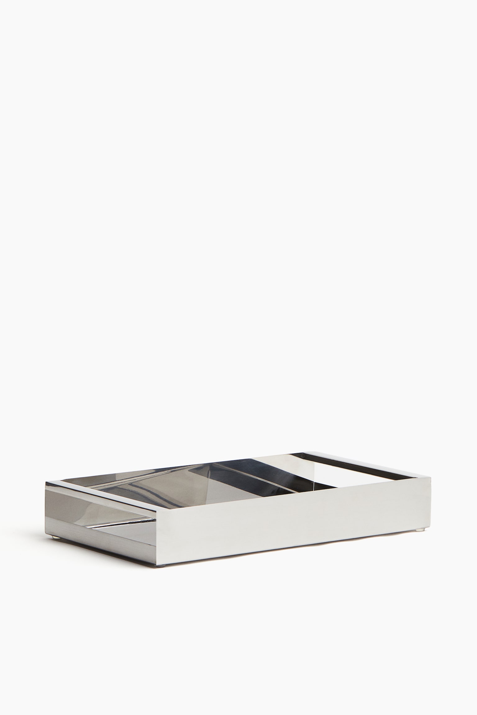 Rectangular metal tray - Silver-coloured - 1