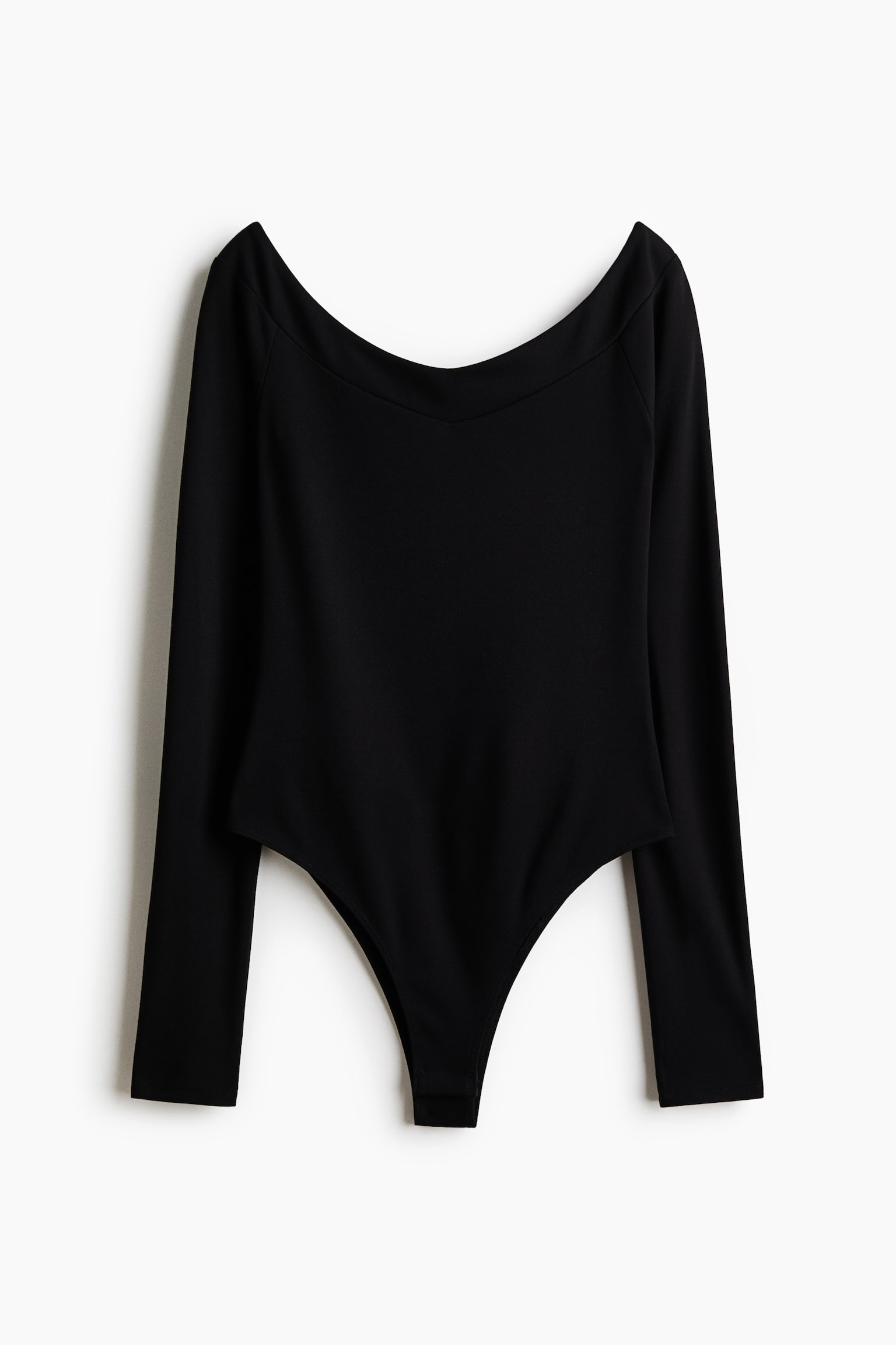 Off The Shoulder Ponte Fabric Bodysuit - Black/Light grey/Burgundy - 1