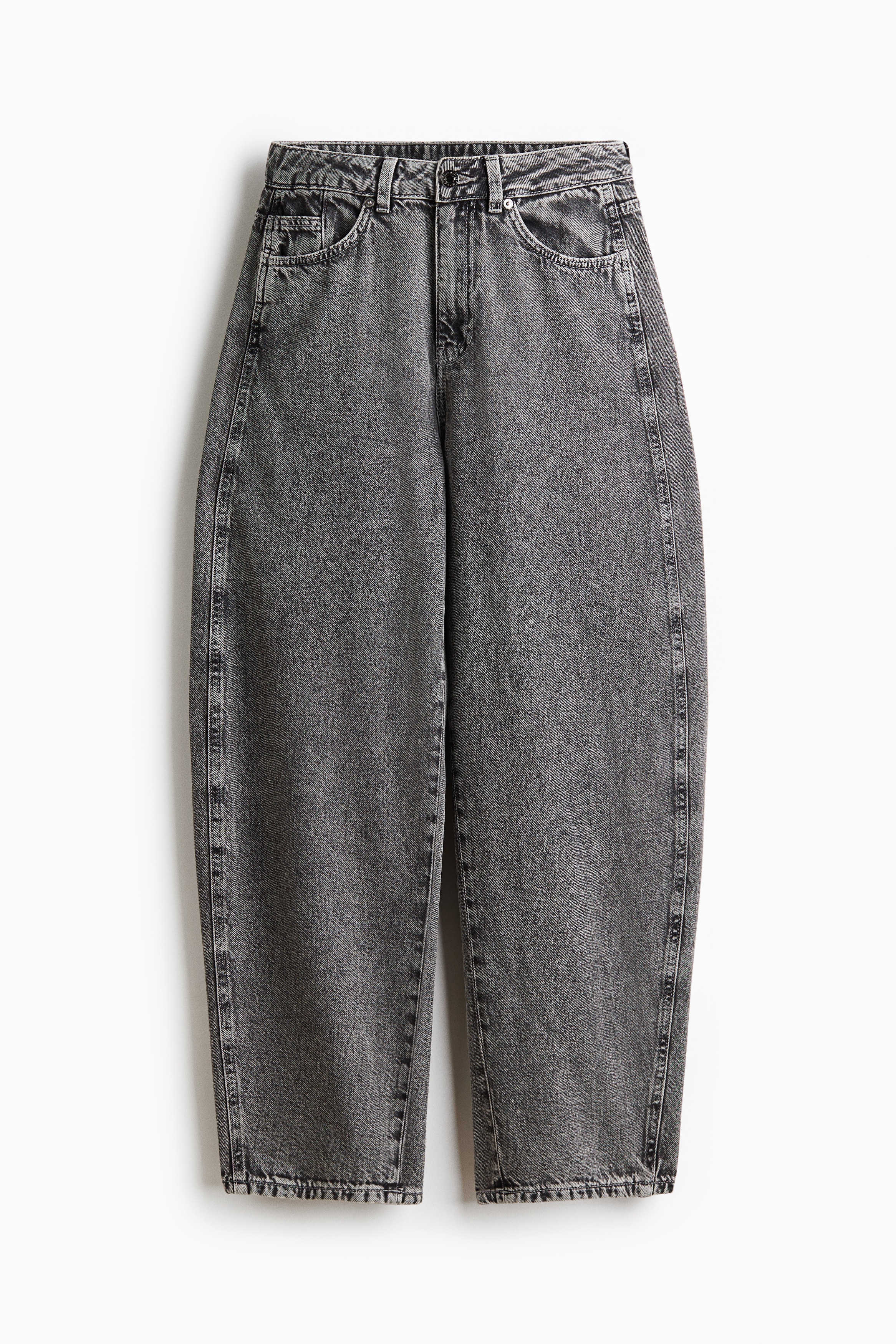 Barrel High Waist Jeans - Gri-denim