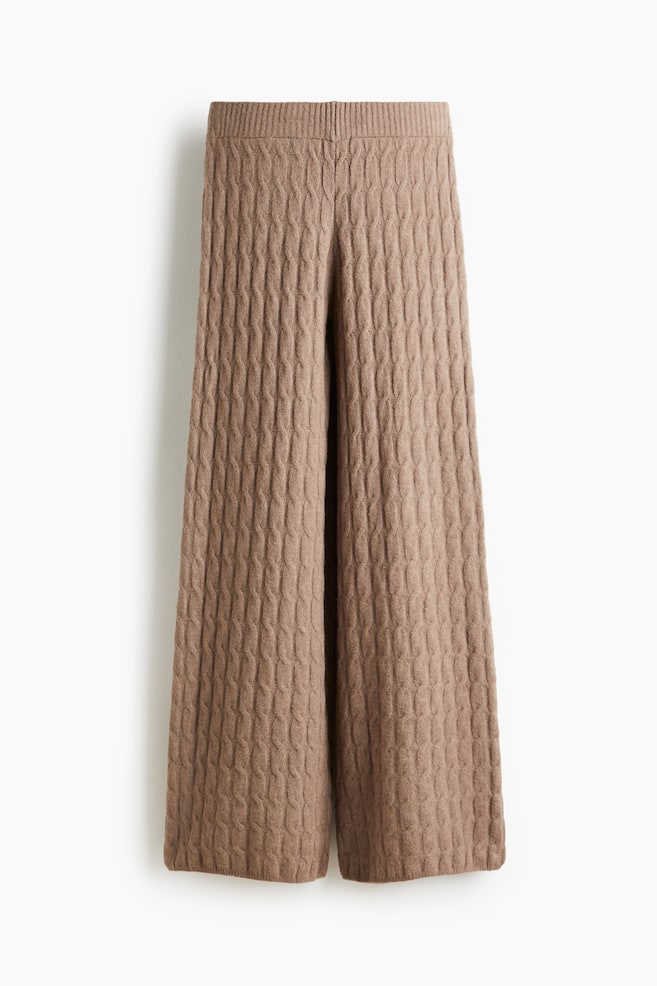 Pantaloni tricotați cu torsade - Bej-închis/Bej-închis melanj/Alb/Gri-deschis melanj/Bej - 1