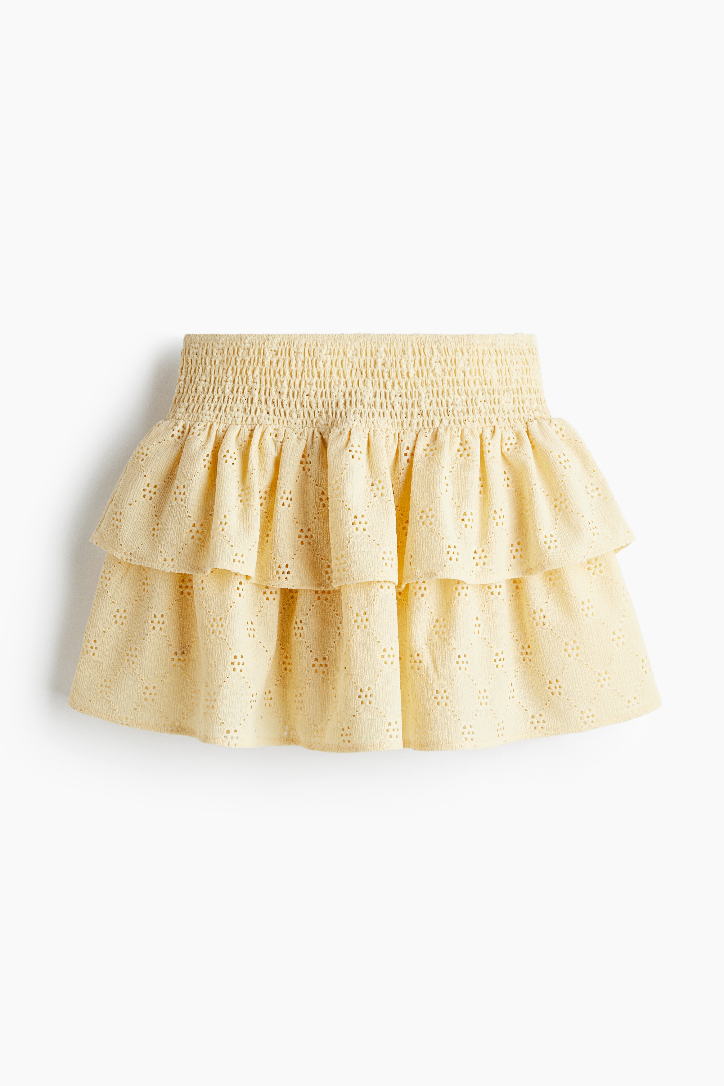 Tiered skort - Light yellow/Dark grey/Floral/White