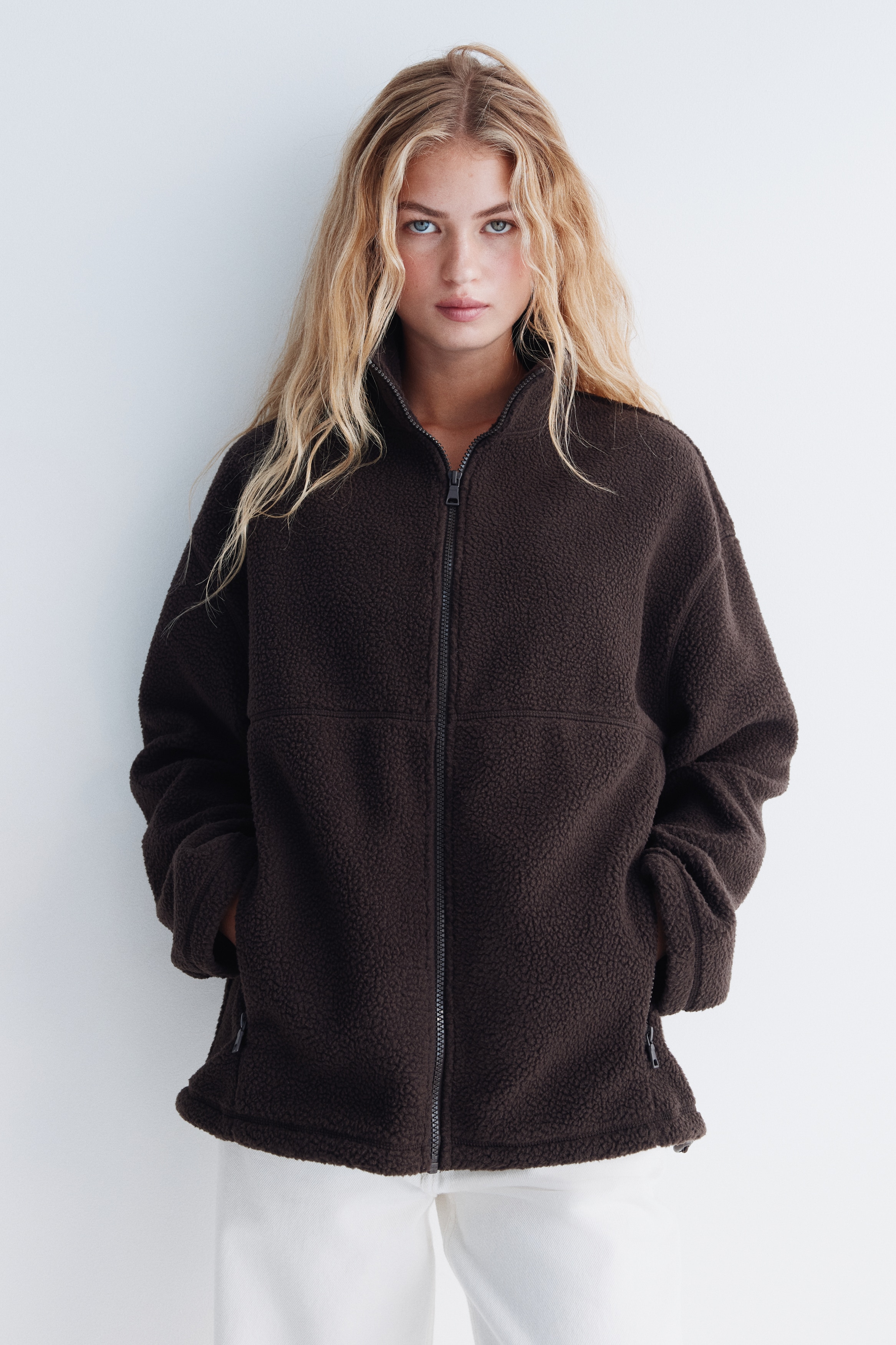 Teddy Fleece Jacket - Dark brown - Ladies | H&M US