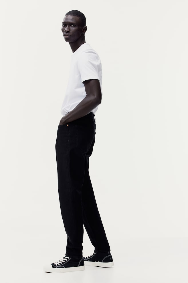 Regular Tapered Jeans - Sort/No fade black/Beige/Lys denimblå/Denimblå/Denimgrå/Denimblå - 8