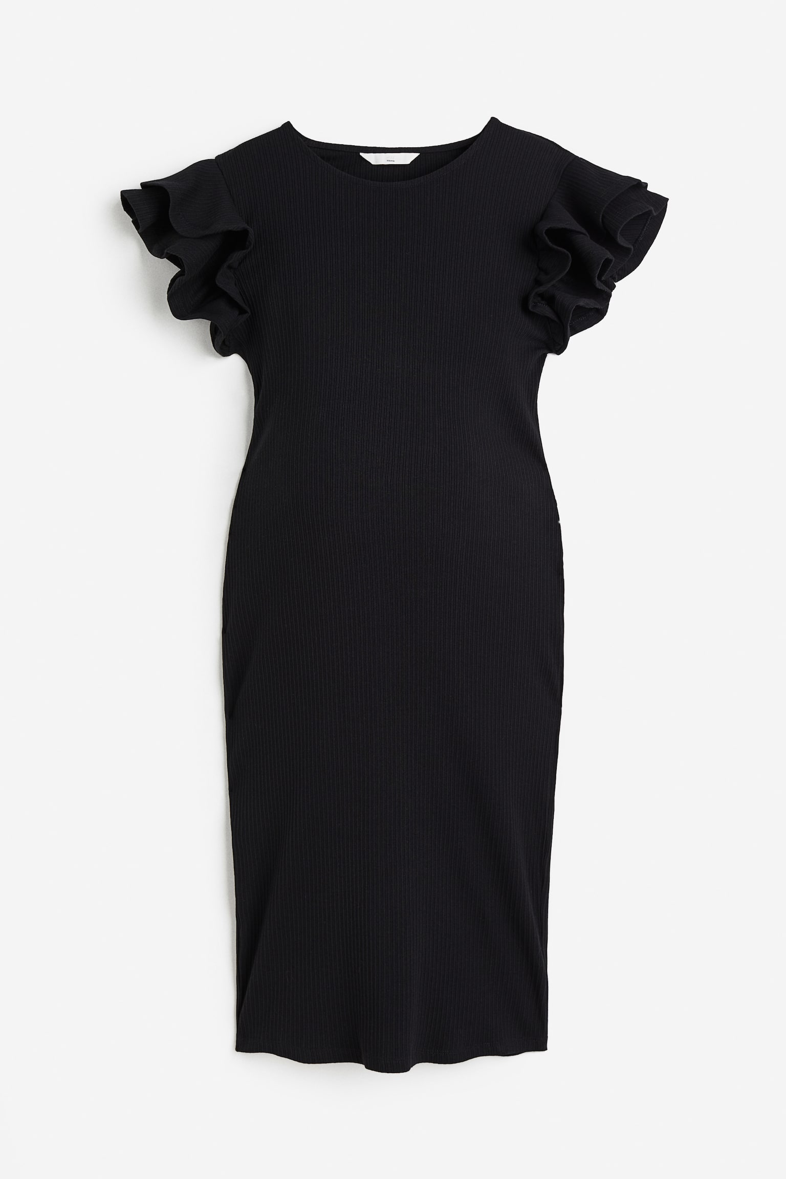 MAMA Flutter Sleeve Dress - Black/Orange - 1