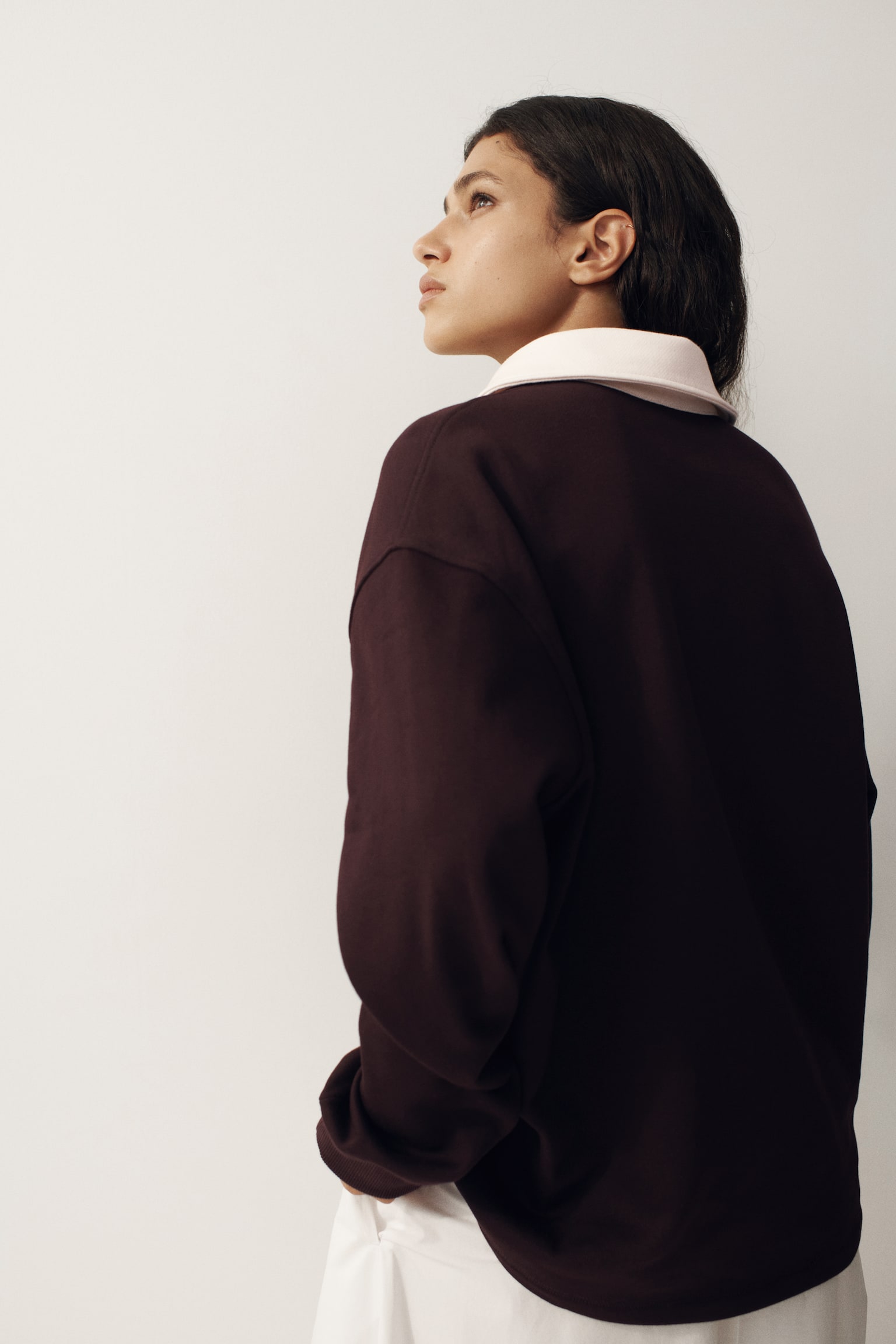 Oversized rugby shirt - Plum purple/Dark green/Striped - 4