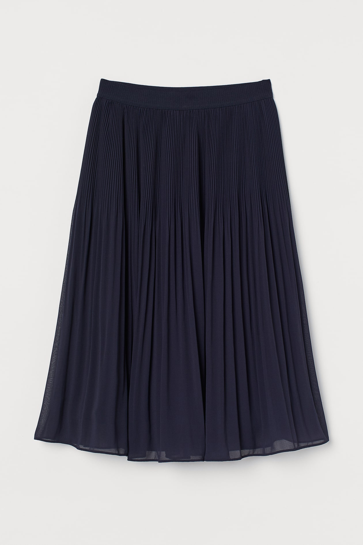 Pleated Skirt - High waist - Short - Dark blue - Ladies | H&M US