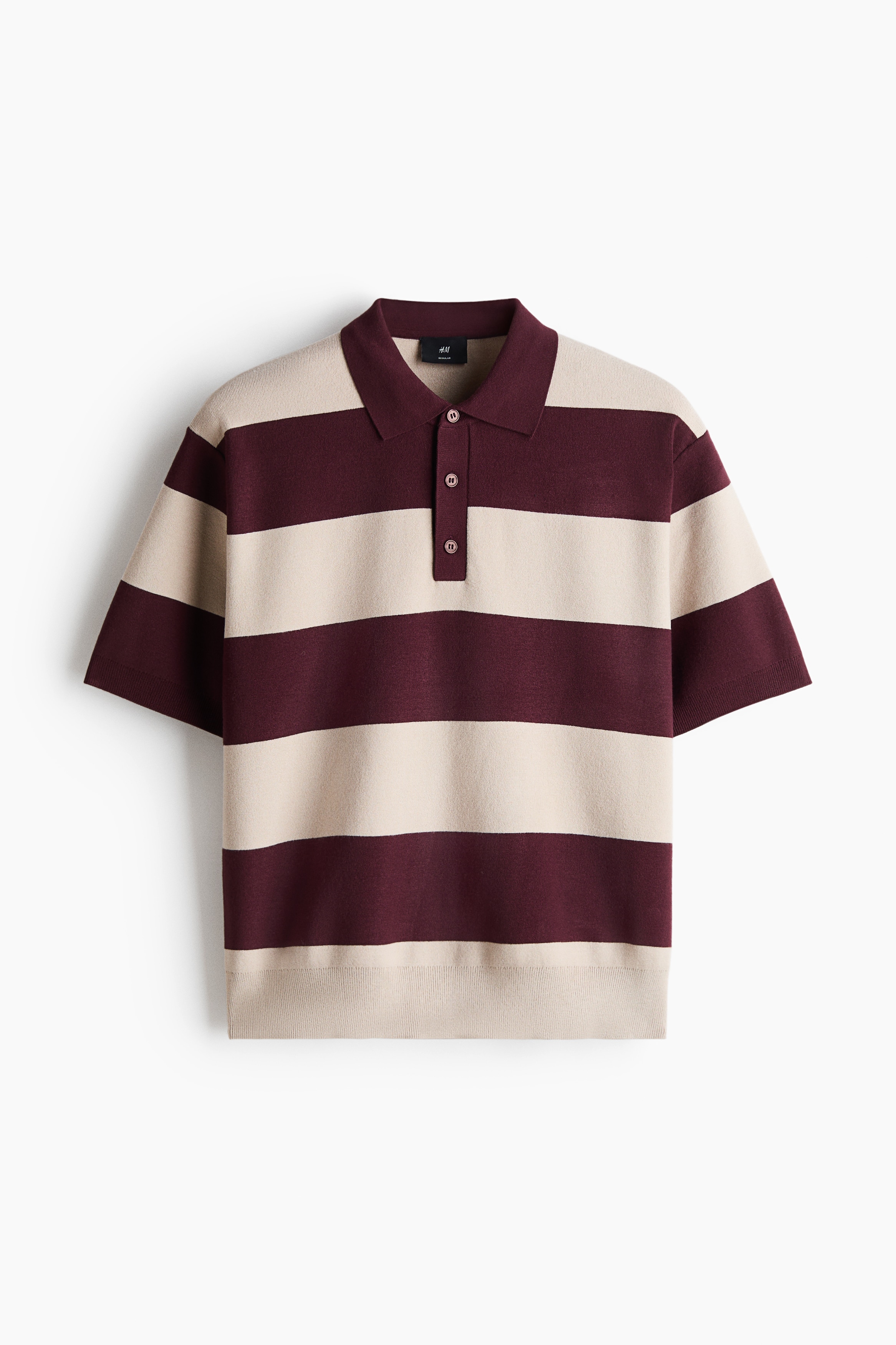 Regular-Fit Polo Shirt - Burgundy/striped/Bright red/striped