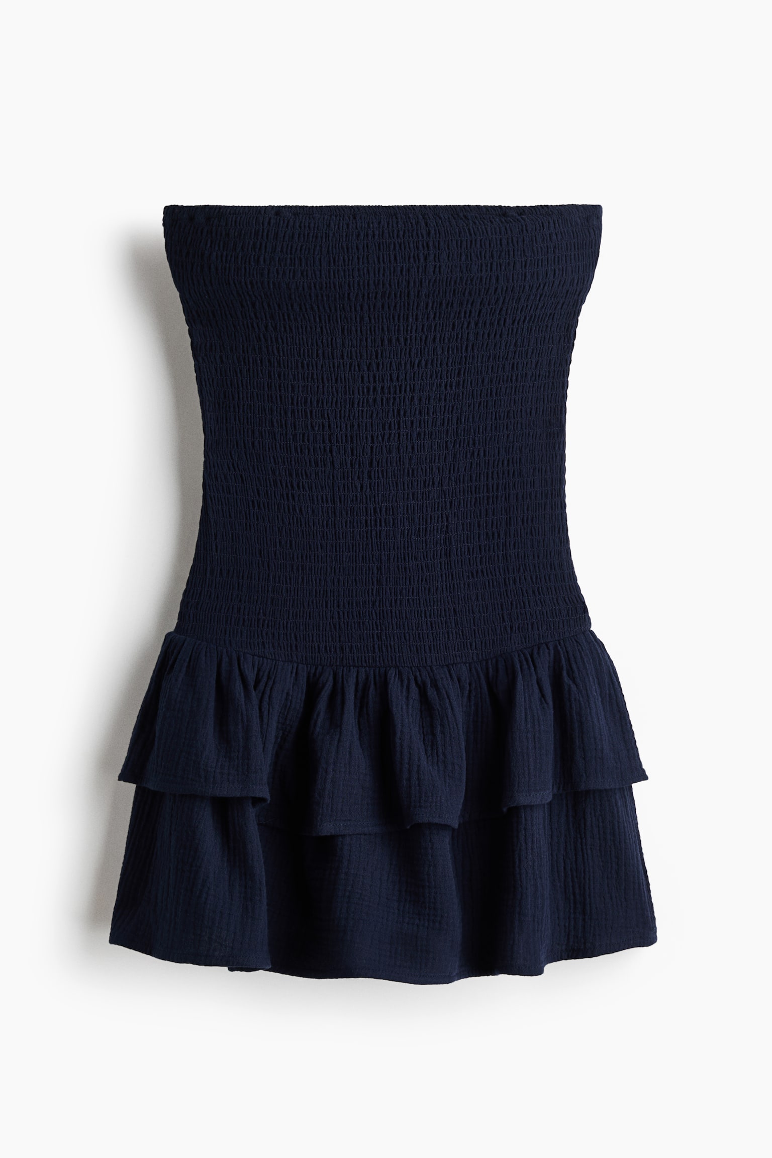 Smocked Tiered Dress - Dark blue/Cream/Dusty green/paisley/Navy blue/patterned - 1