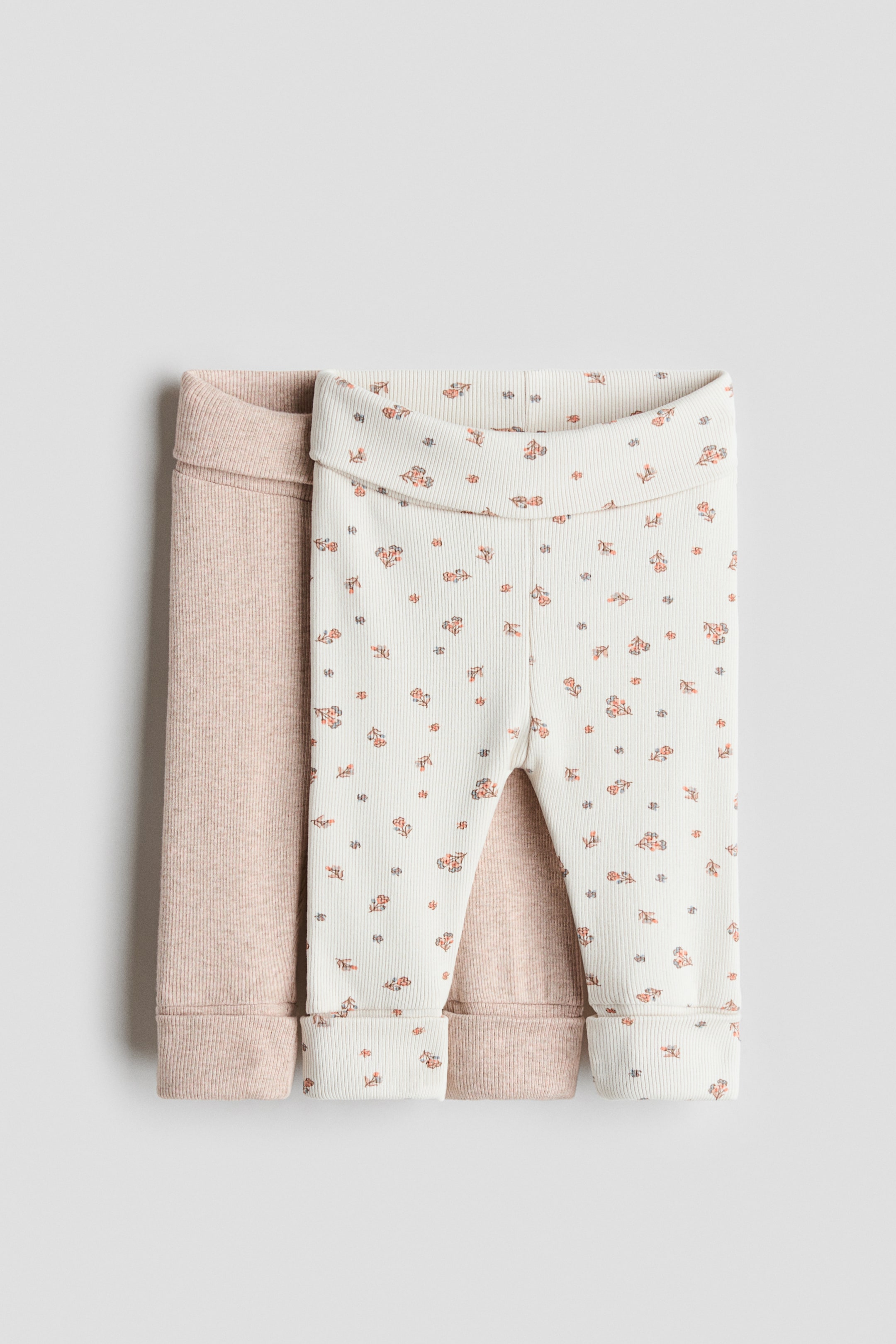 Agrandir l'image: Lot de 2 leggings Room-to-grow - Beige clair/fleuri - ENFANT | H&M BE 1