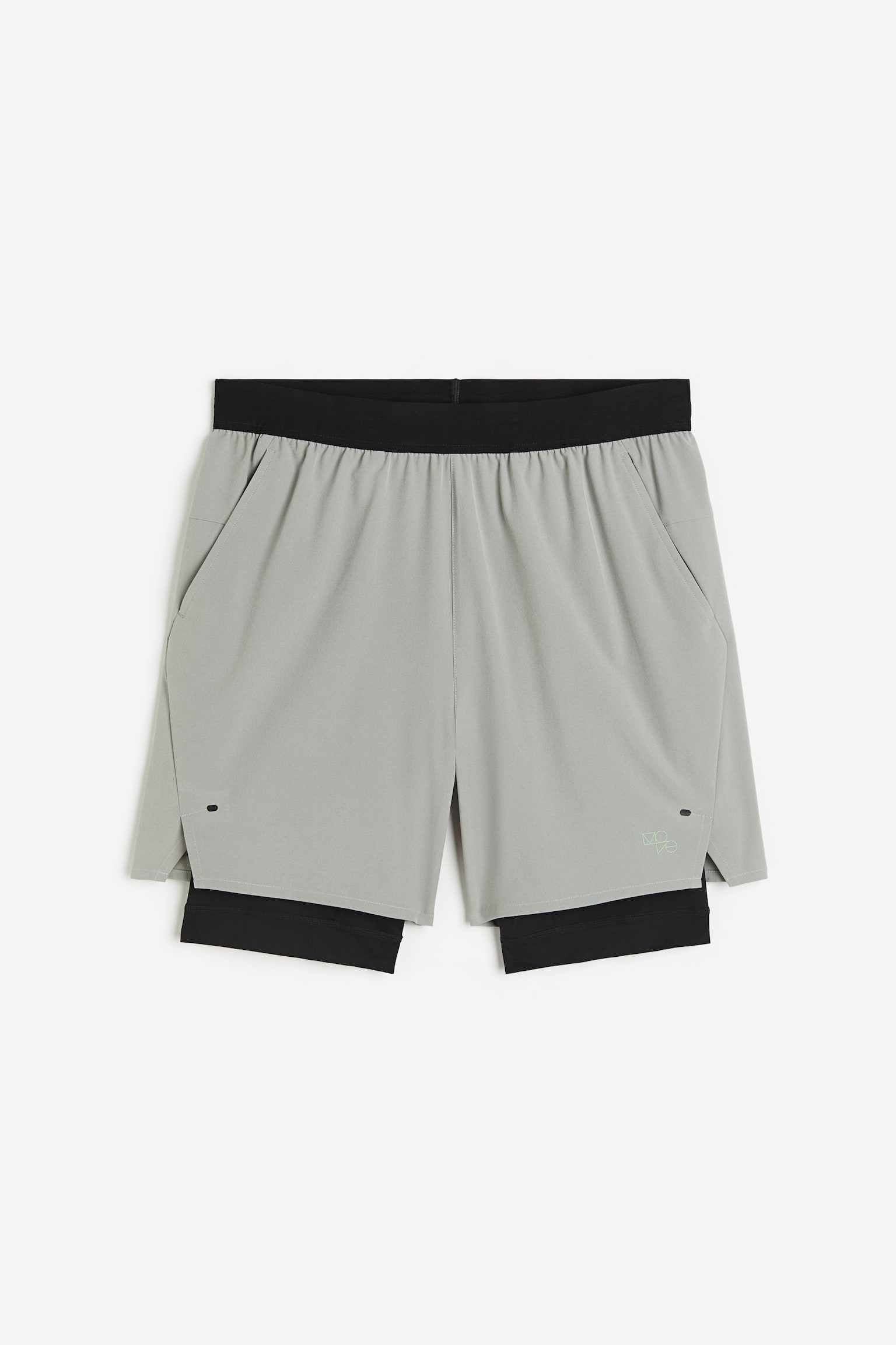 DryMove™ Double Layered Activewear Shorts - Grey/Black/Khaki green/Dark khaki green/Black/Red/Grey/Orange - 1