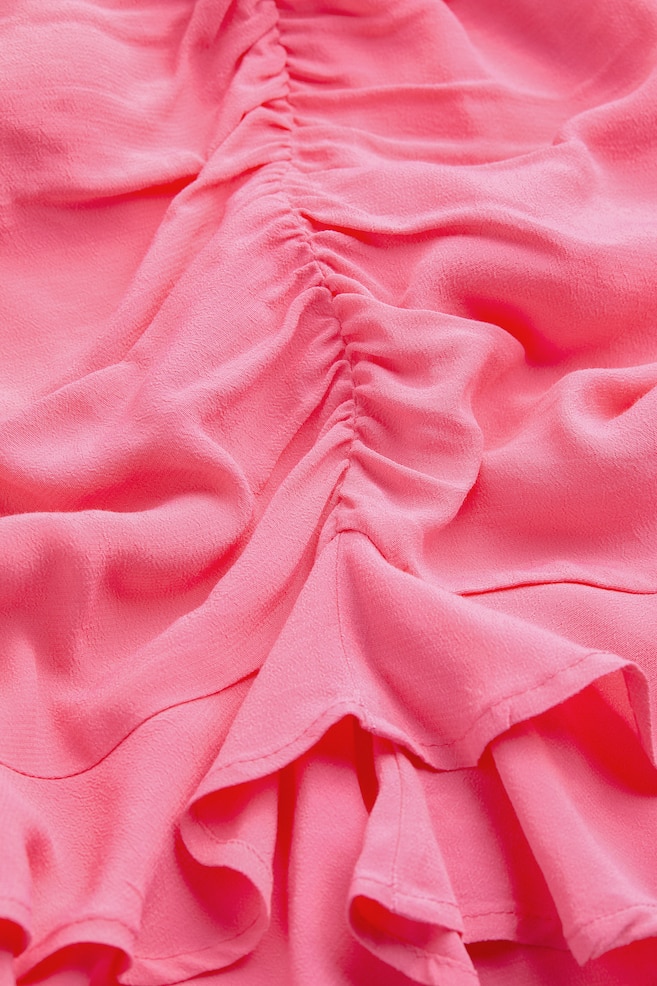 Puff-sleeved dress - Pink - 2