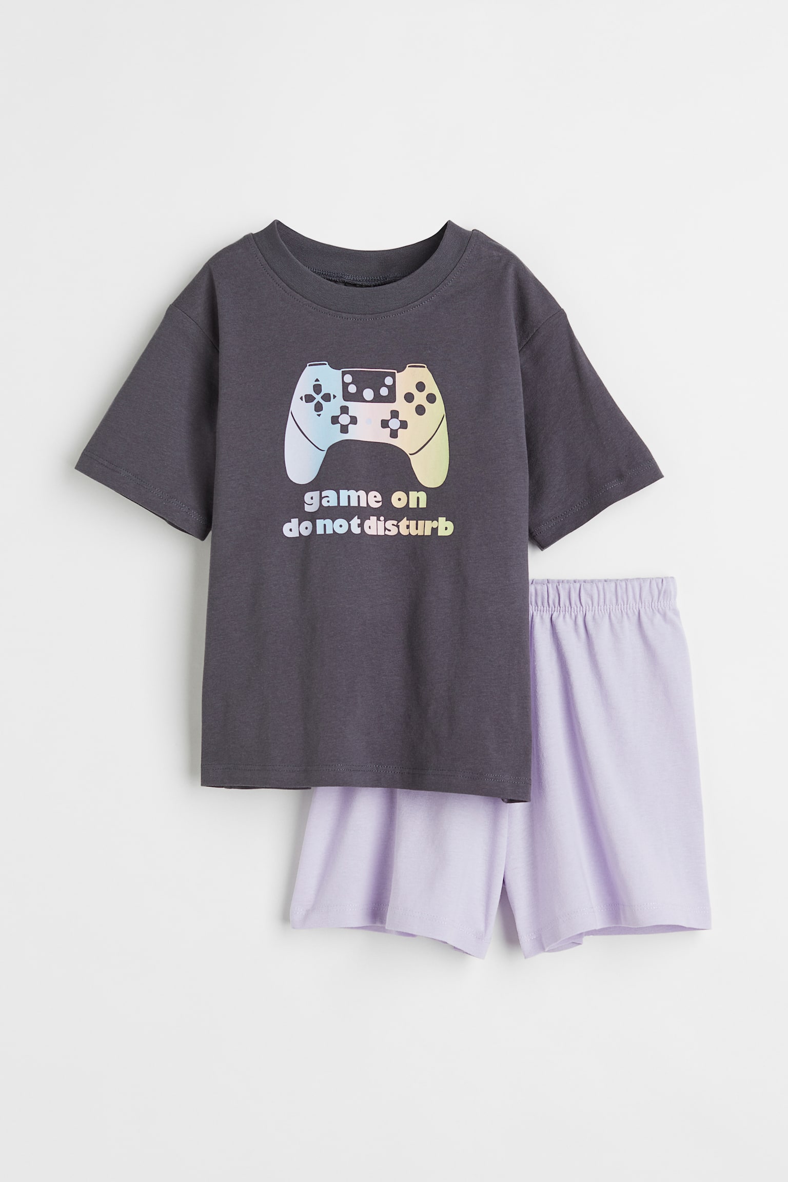 Printed jersey pyjamas - Dark grey/Game On - 1