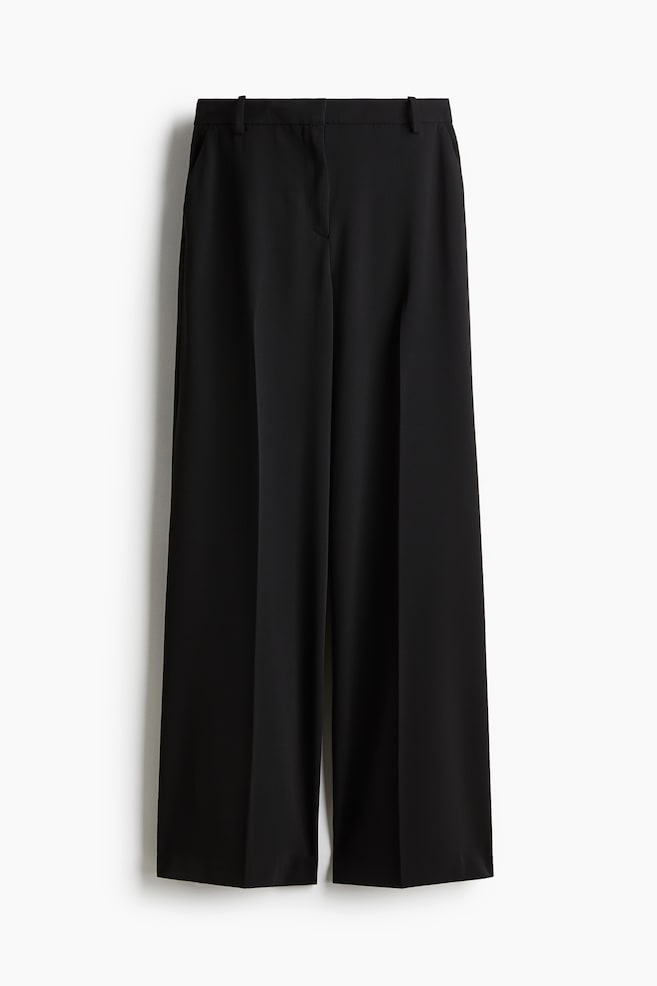 Wide-Leg Dress Pants - Black - 1