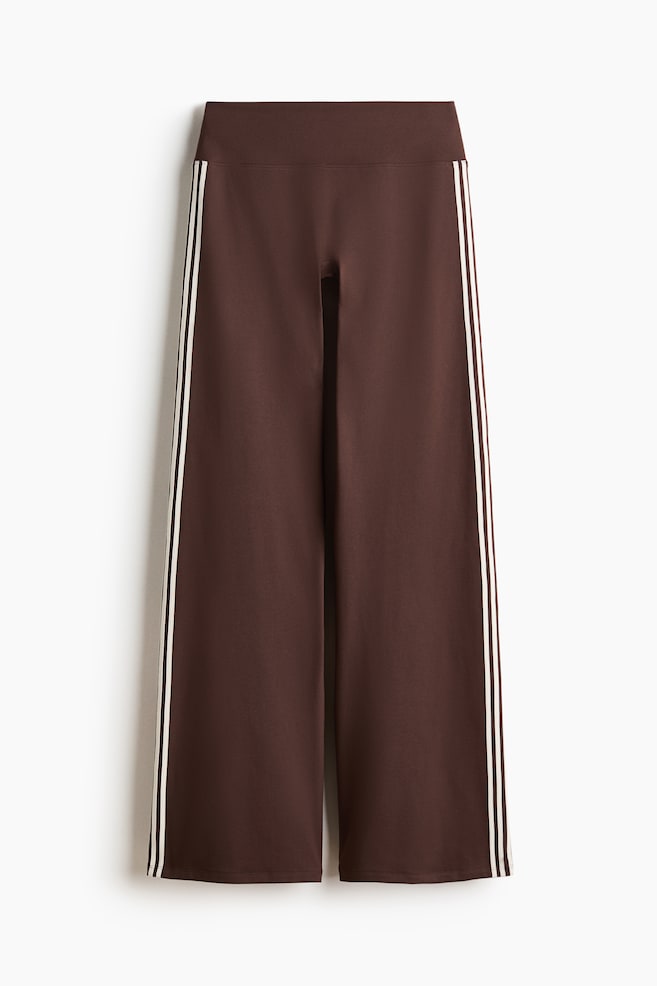 Wide-Leg Sports Leggings with SoftMove™ - Choco mocha/striped - 1