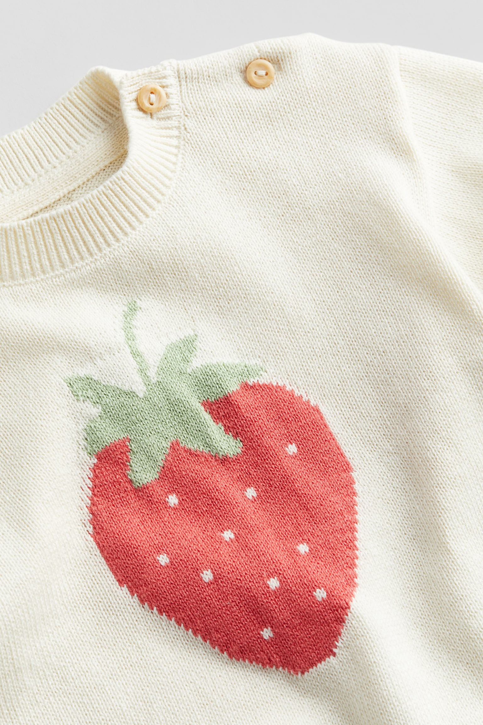 Cotton Sweater - Cream/Strawberry/Natural white/Teddy bear/Beige/Bunnies/Light dusty blue - 2