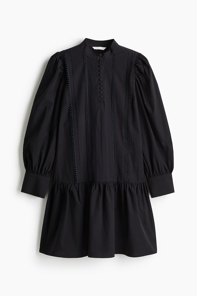 Robe à galons picots - Noir - 1