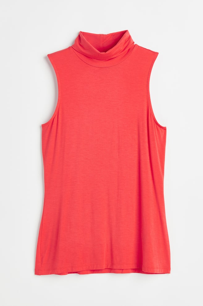 Top de cuello alto sin mangas - Coral - 1