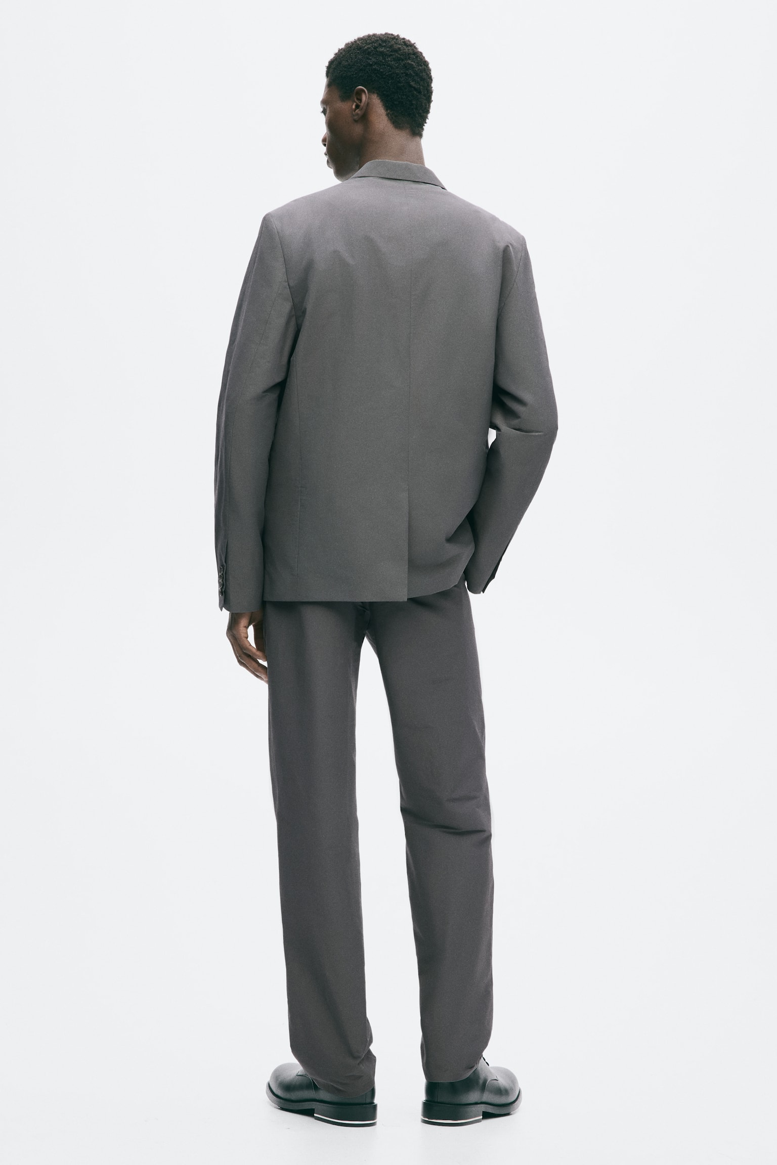 Мужская куртка H&M Relaxed-Fit Single-Breasted, цвет: Тёмный серый — фото 5