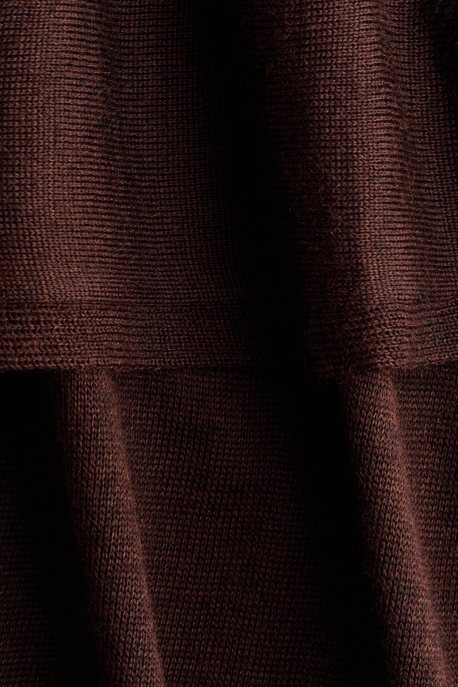 Fine-knit cape top - Dark brown - 4