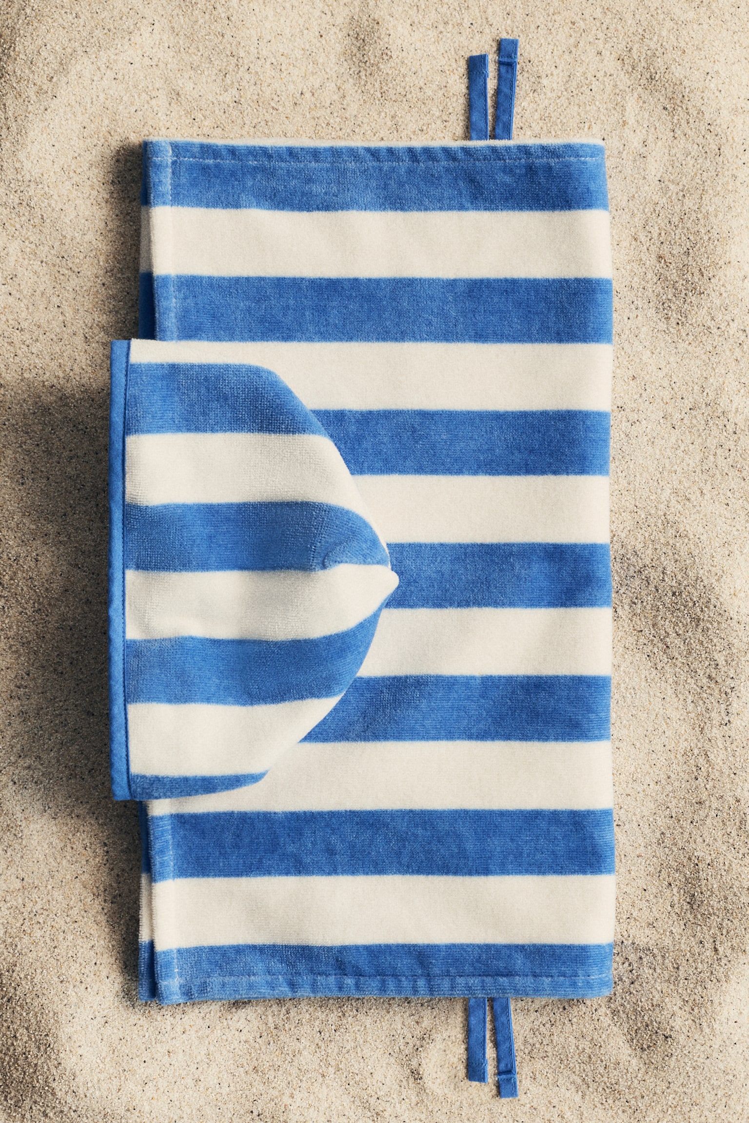 Baby poncho towel - White/Blue striped/Light pink/Striped/Beige/Striped - 2