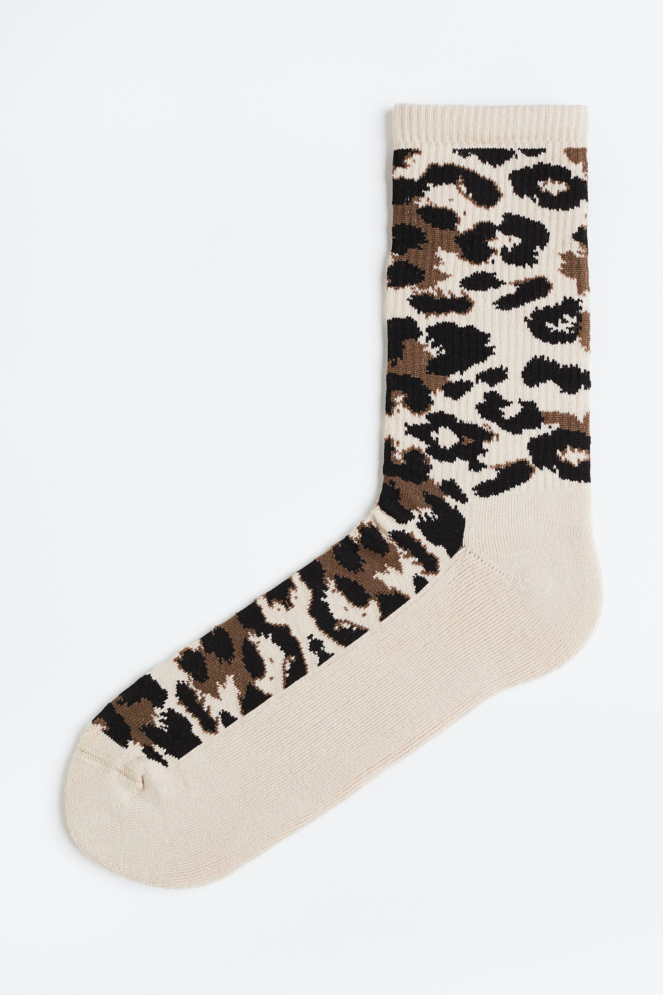 Socks Beige/Leopard print Men H&M GB