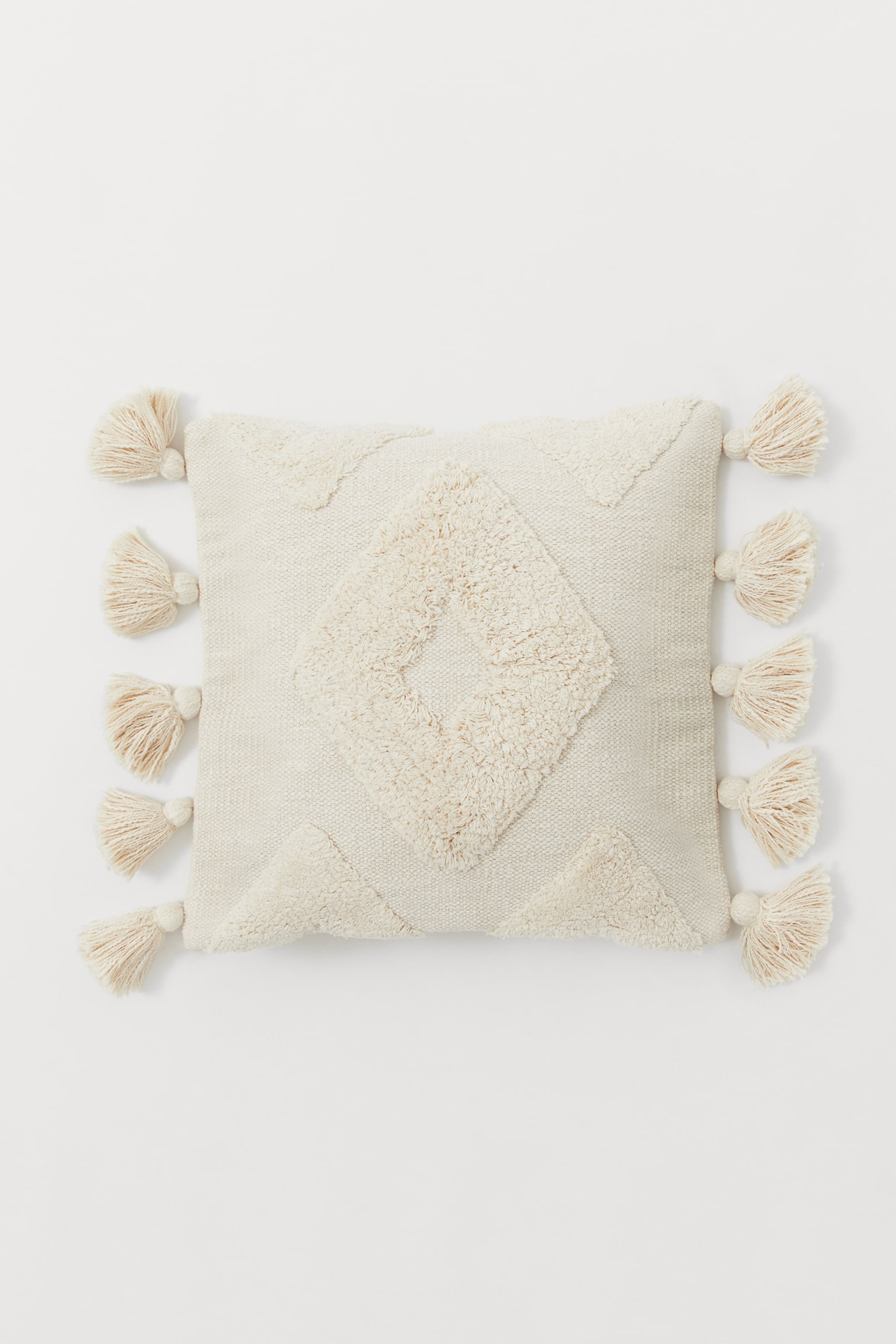 Cushion cover with tassels - Light beige - 5