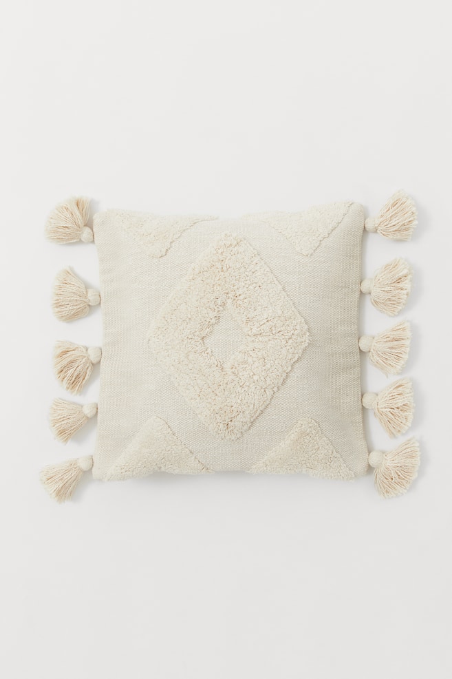 Cushion cover with tassels - Light beige/Light beige/Dusky pink - 5