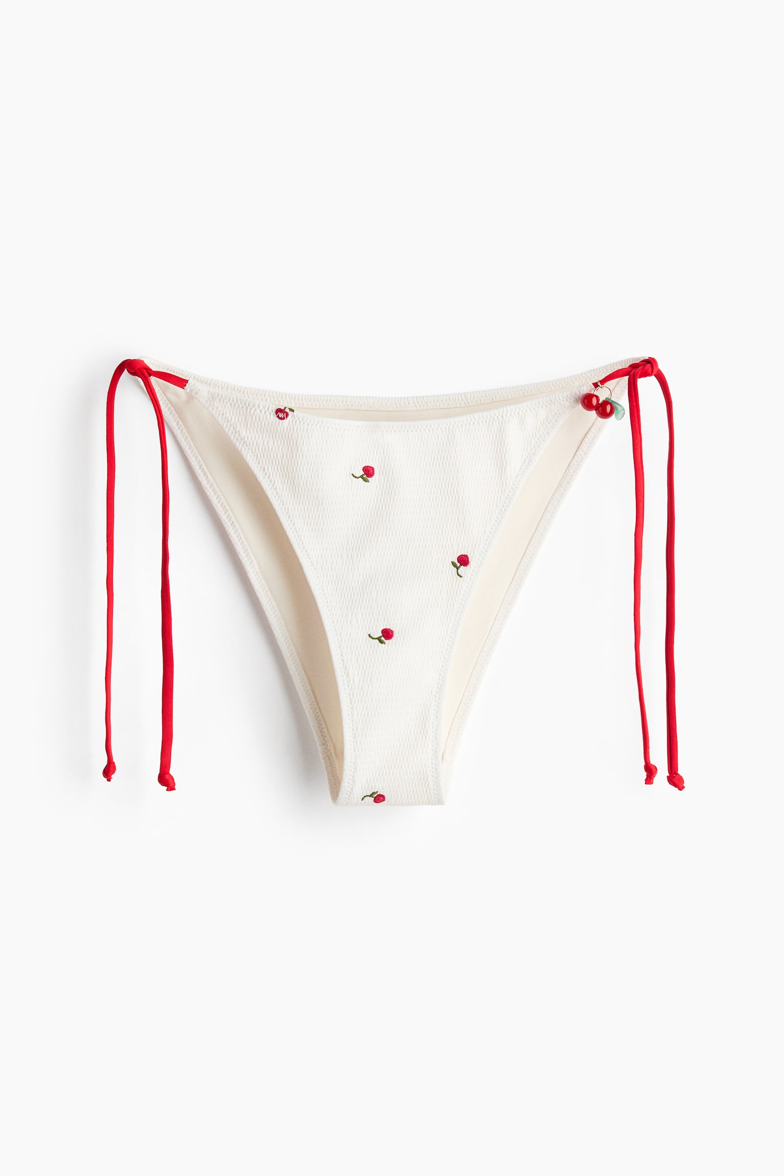 Tie Bikini Bottoms - Cream/cherries/Light blue/checked/Coral pink/Cream/Orange/striped/Dark brown/White