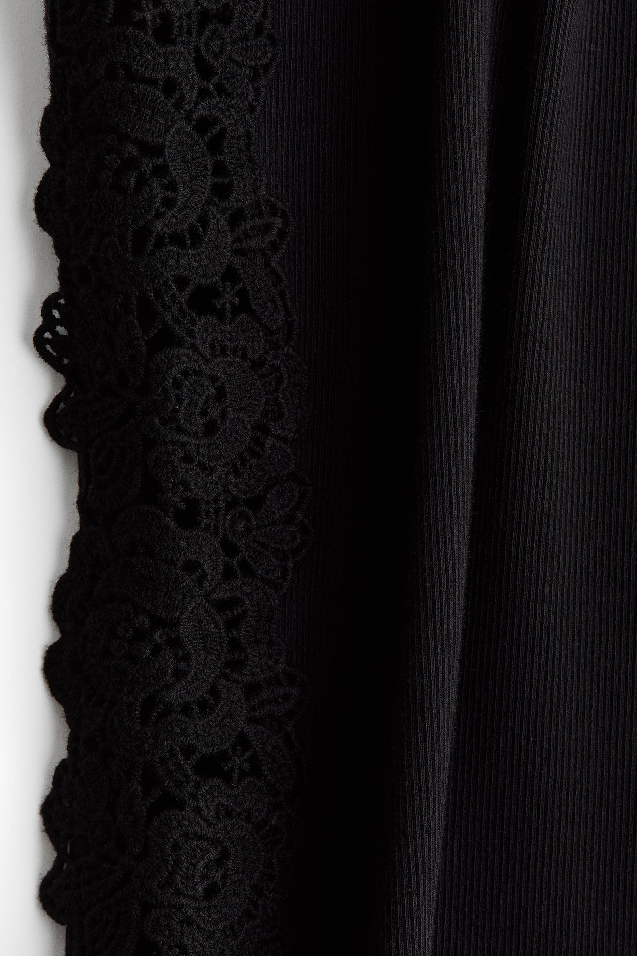 Ribbed Lace-Inset Tank Top - image 2
