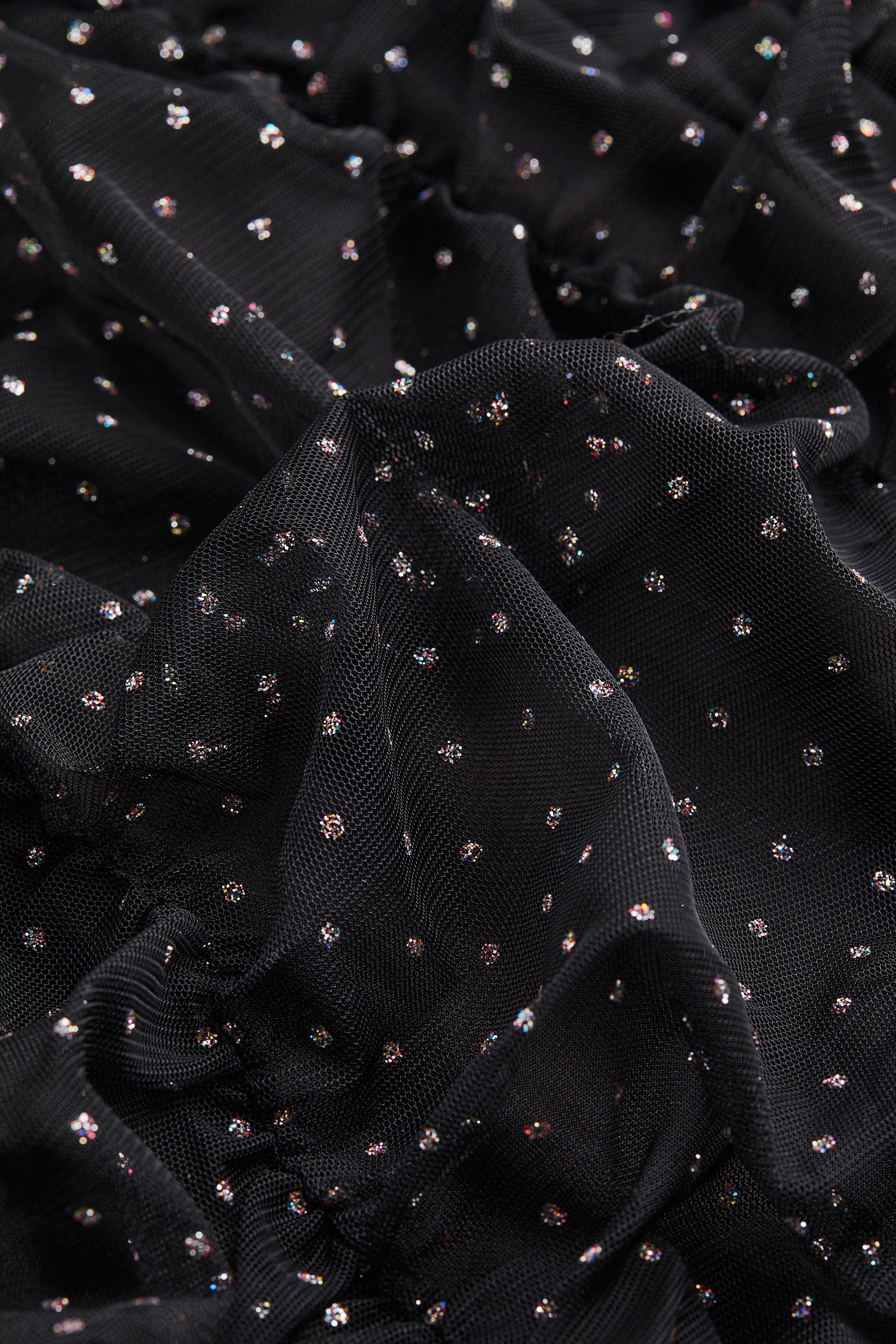 Gathered mesh dress