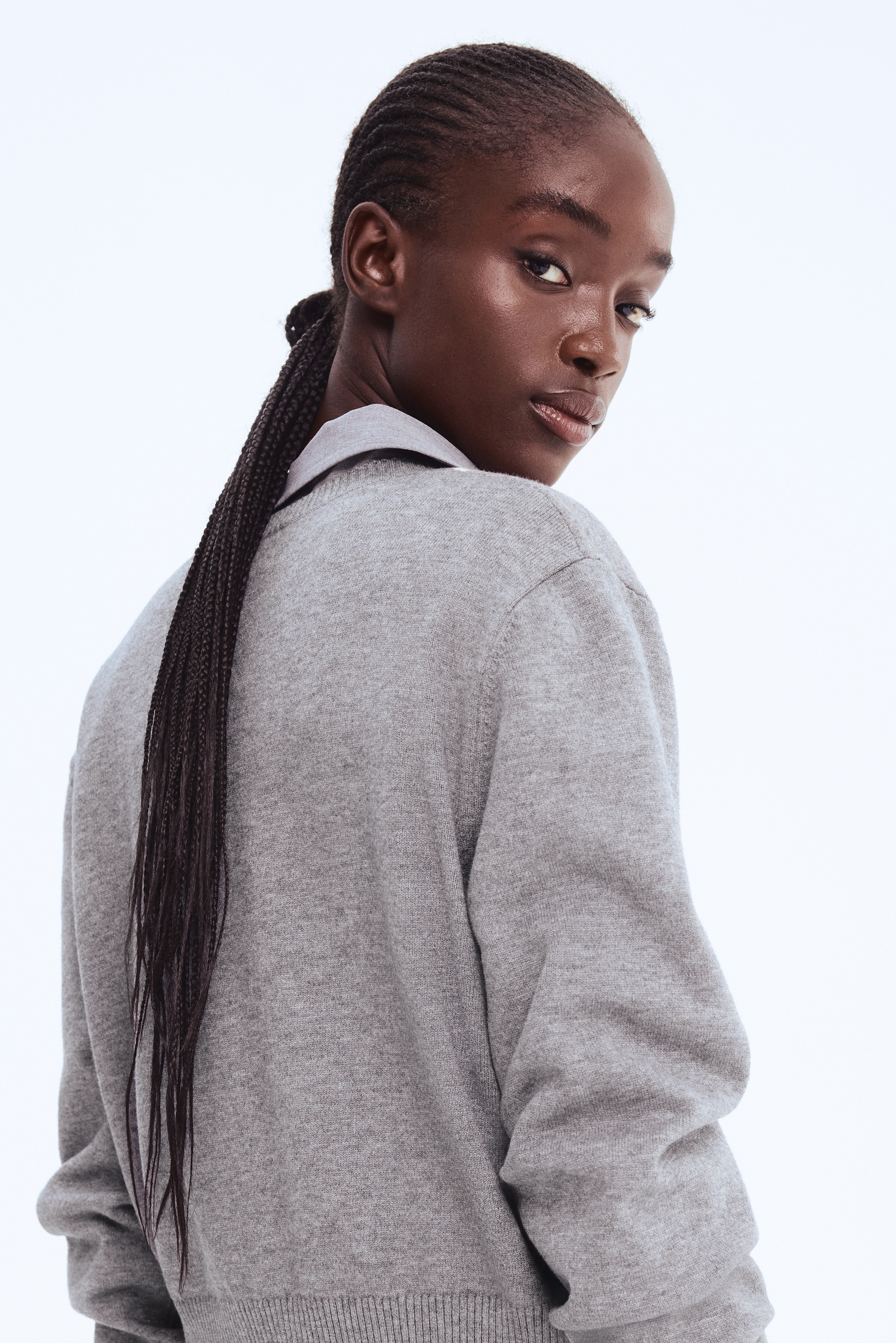 Jacquard-Knit Cardigan - Gray/argyle pattern - Ladies | H&M US