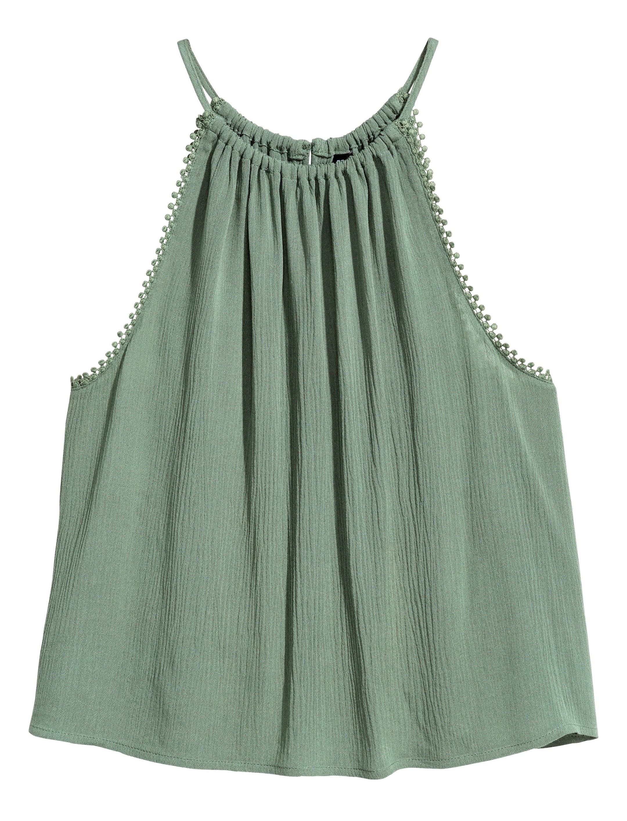 View larger image: Crinkled top - Khaki green - Ladies | H&M GB 1