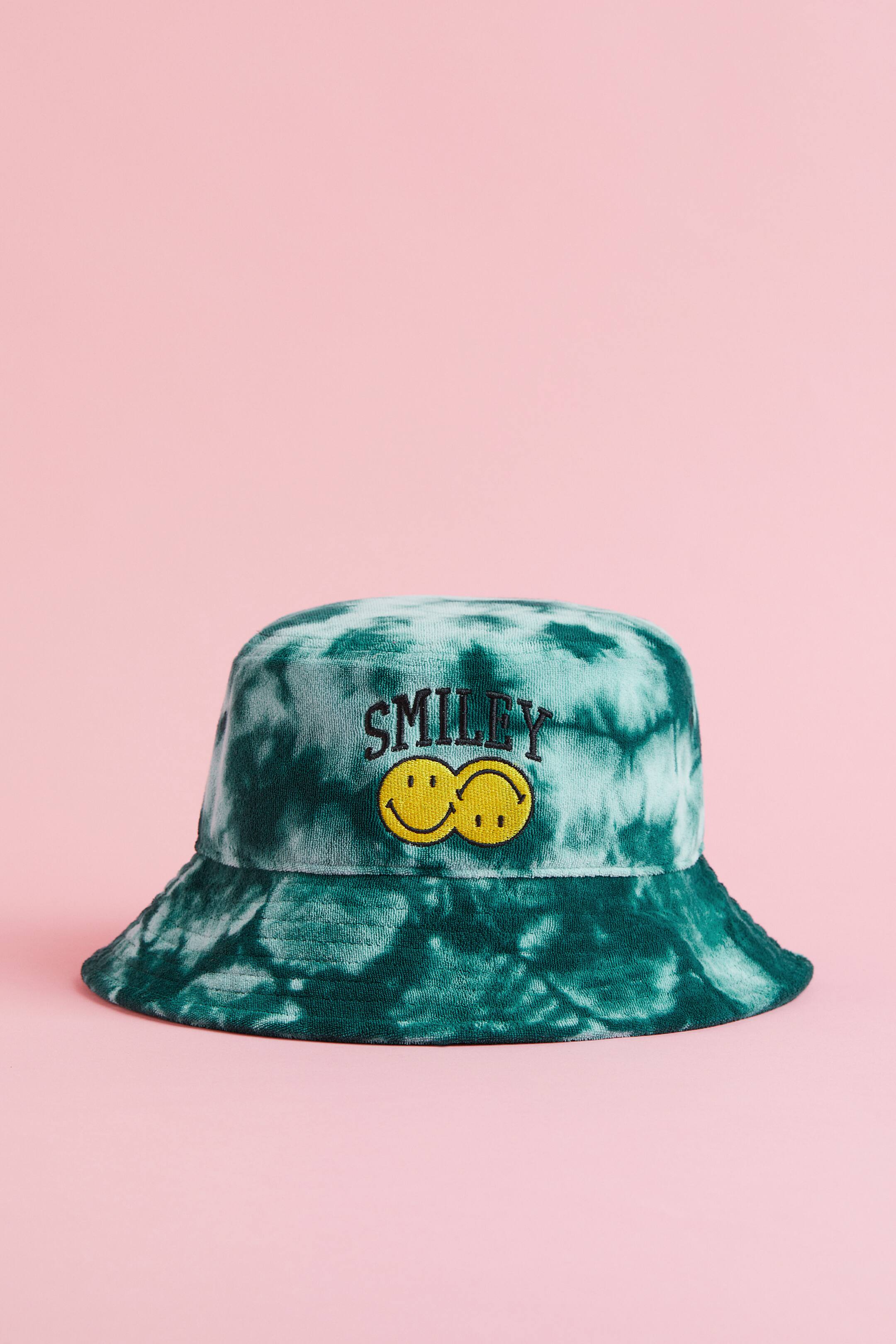 View larger image: Terry bucket hat - Dark turquoise/Smiley® - Men | H&M 1