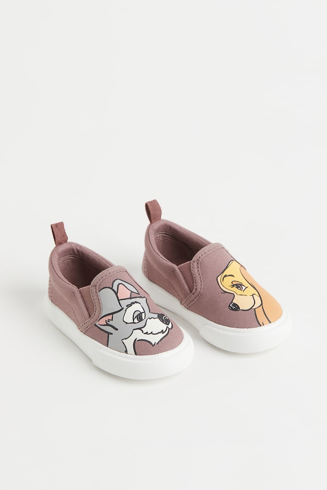 Slip-on printed trainers - Old rose/Lady and the Tramp/Light pink/Minnie Mouse/Dark grey/Mickey Mouse - 1