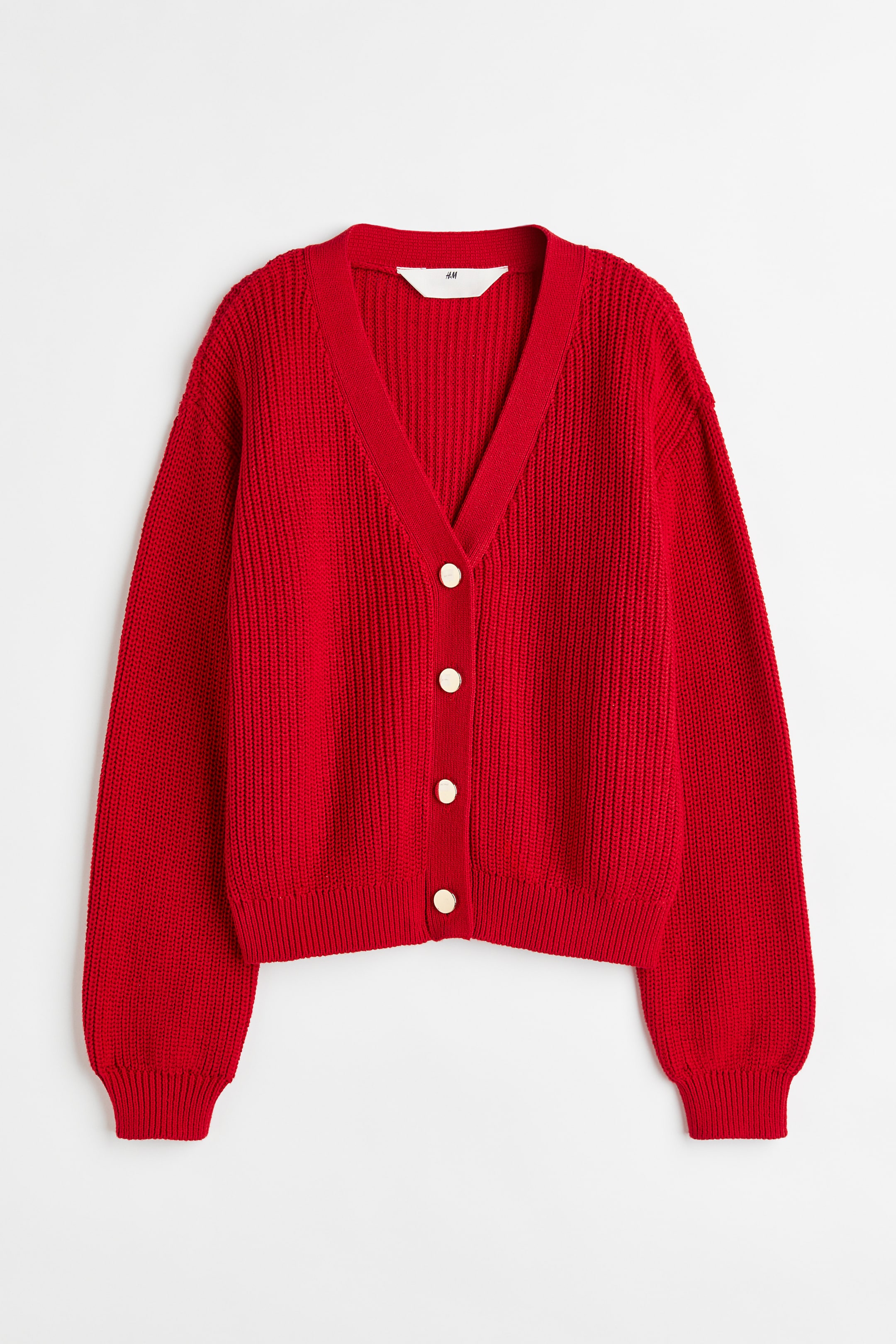 Knitted cardigan - V-neck - Long sleeve - Red - Kids | H&M GB