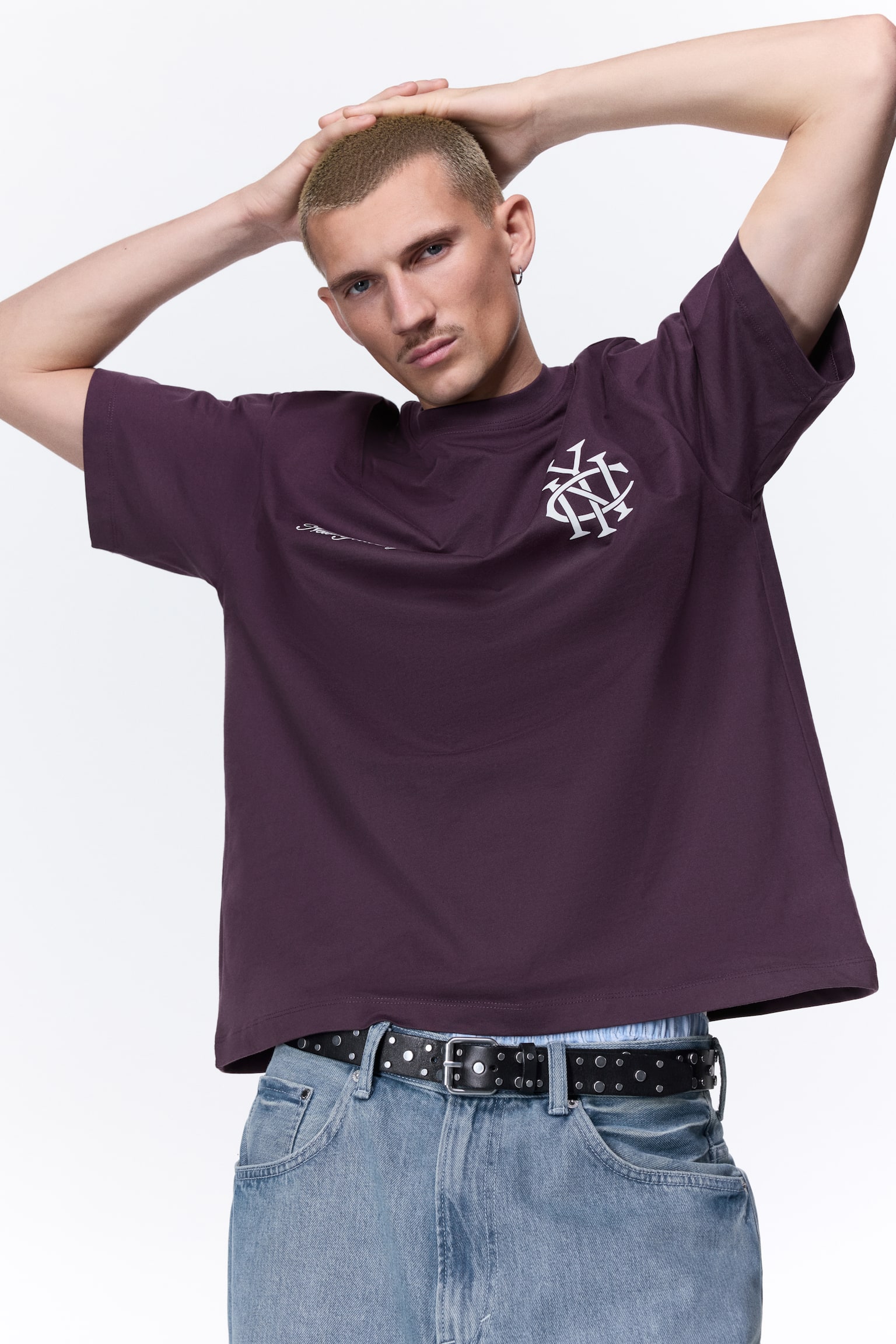 Loose-Fit Printed T-Shirt - Purple/NYC/White/SoHo/White/New York City/Light gray melange/Newport/Black/Golden Sunset/Dark blue/New York City/White/SoHo/Dark teal/SoHo NYC - 4