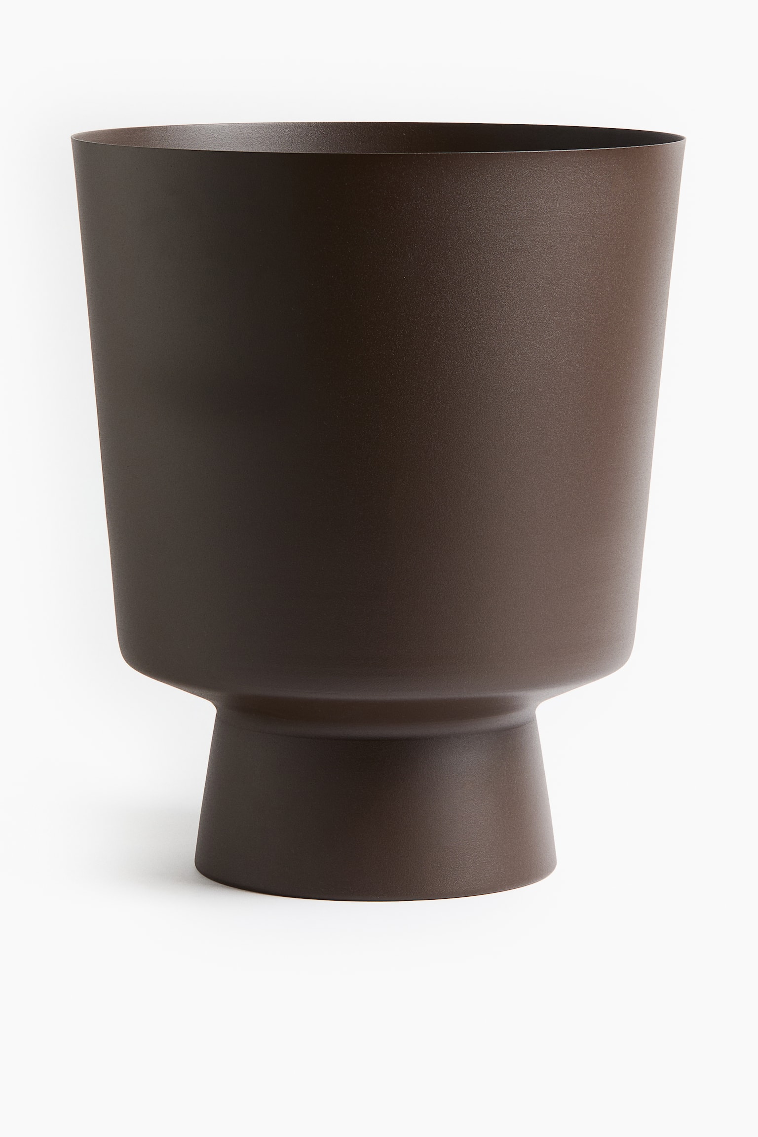 Large metal plant pot - Dark brown/Light beige/Terracotta