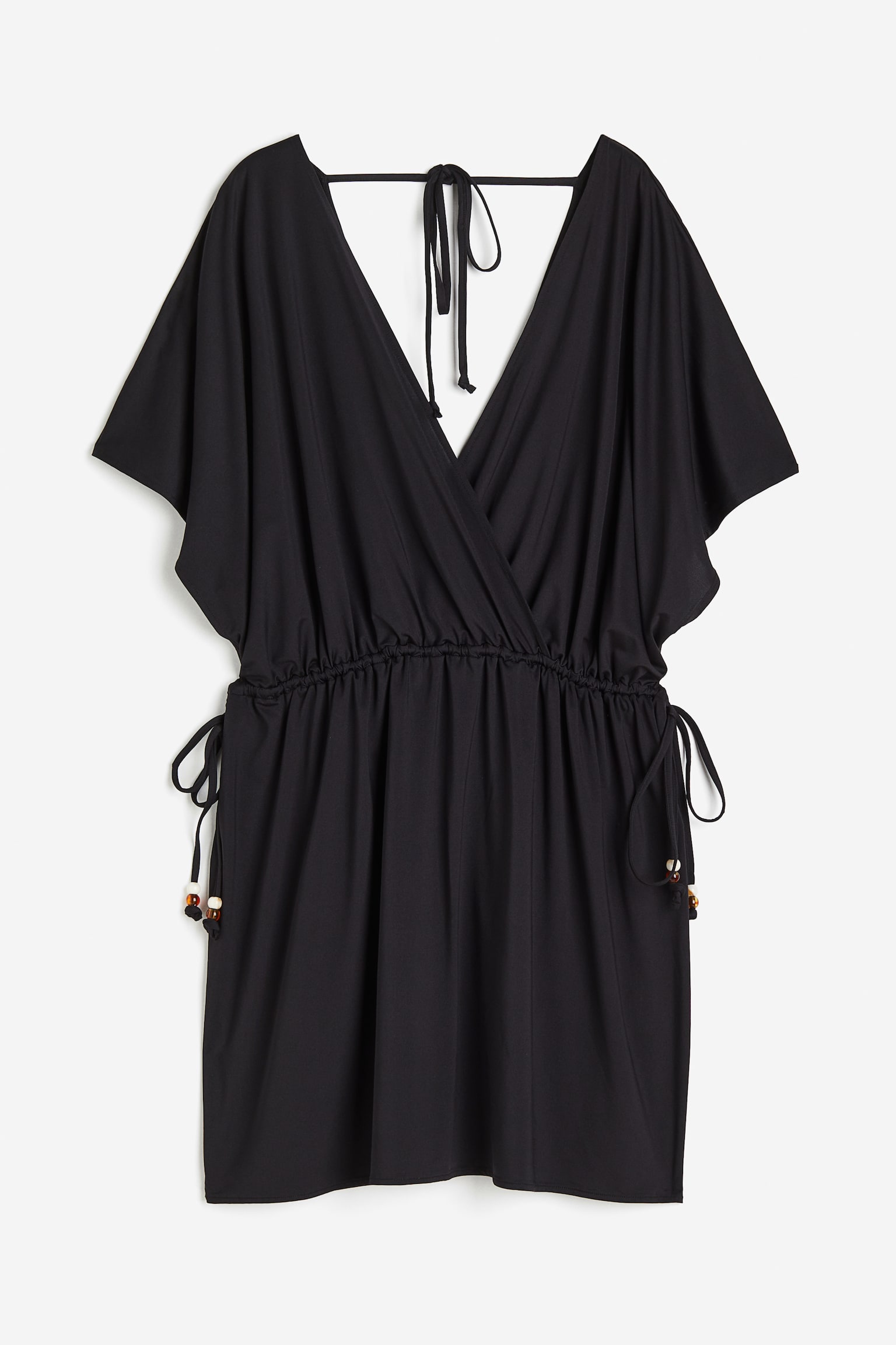 V-neck Beach Dress - Black/Pale beige/Dark khaki green/Brown - 2