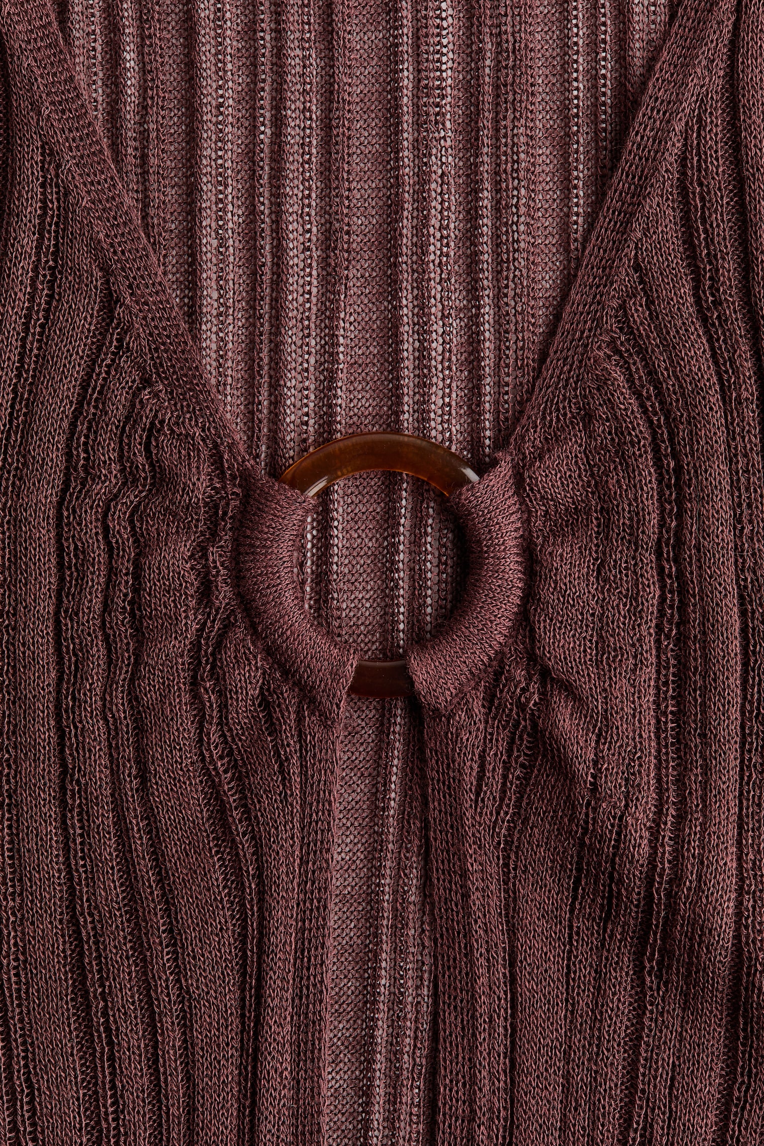 Rib-knit beach dress - Dark brown/Cream - 3