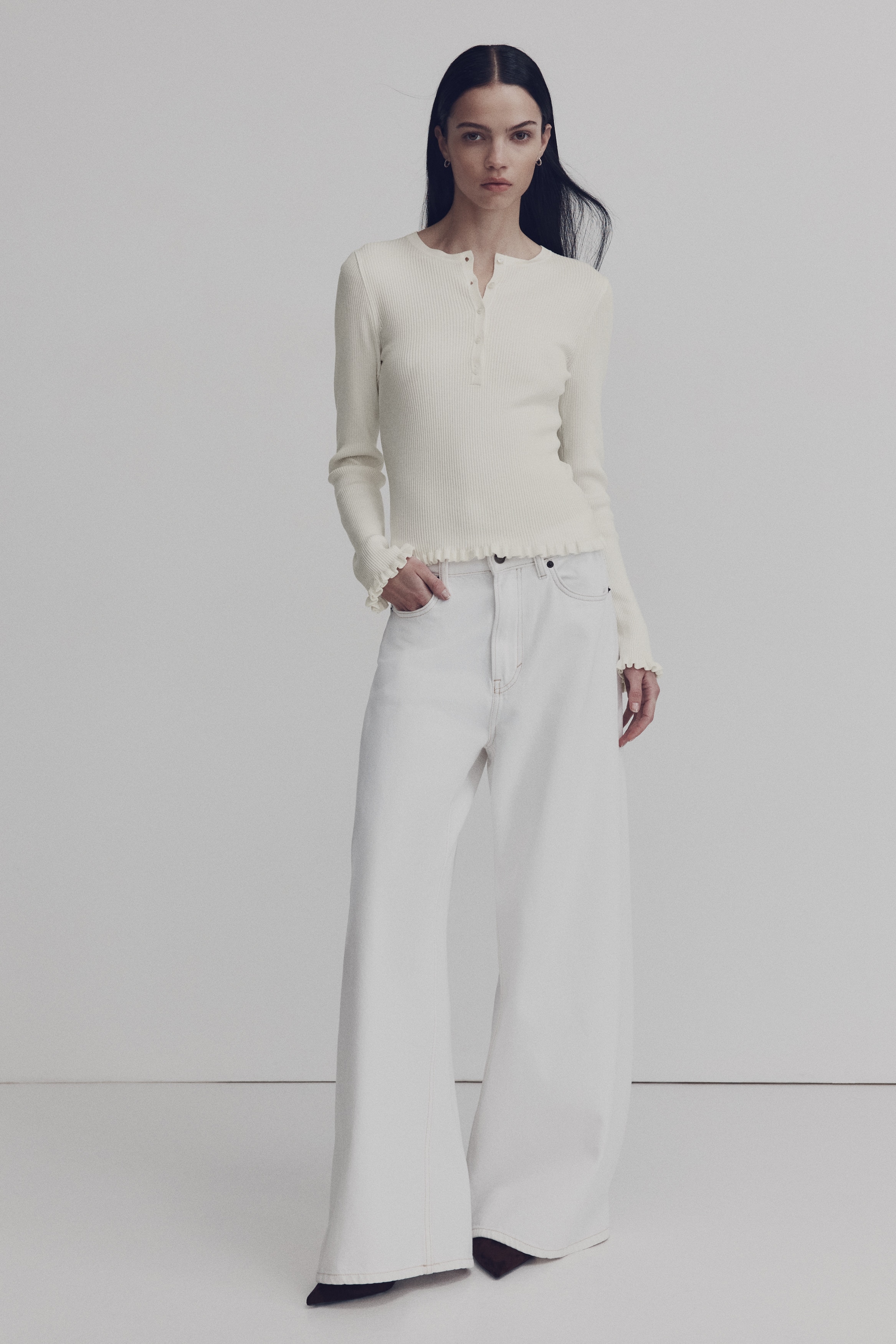 Women's White Rib-Knit Top | H&M US