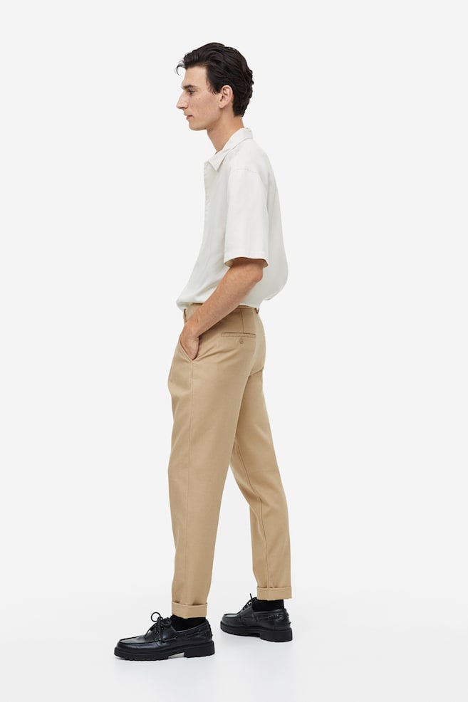 Pantaloni eleganti in twill Regular Fit - Beige/Nero - 6
